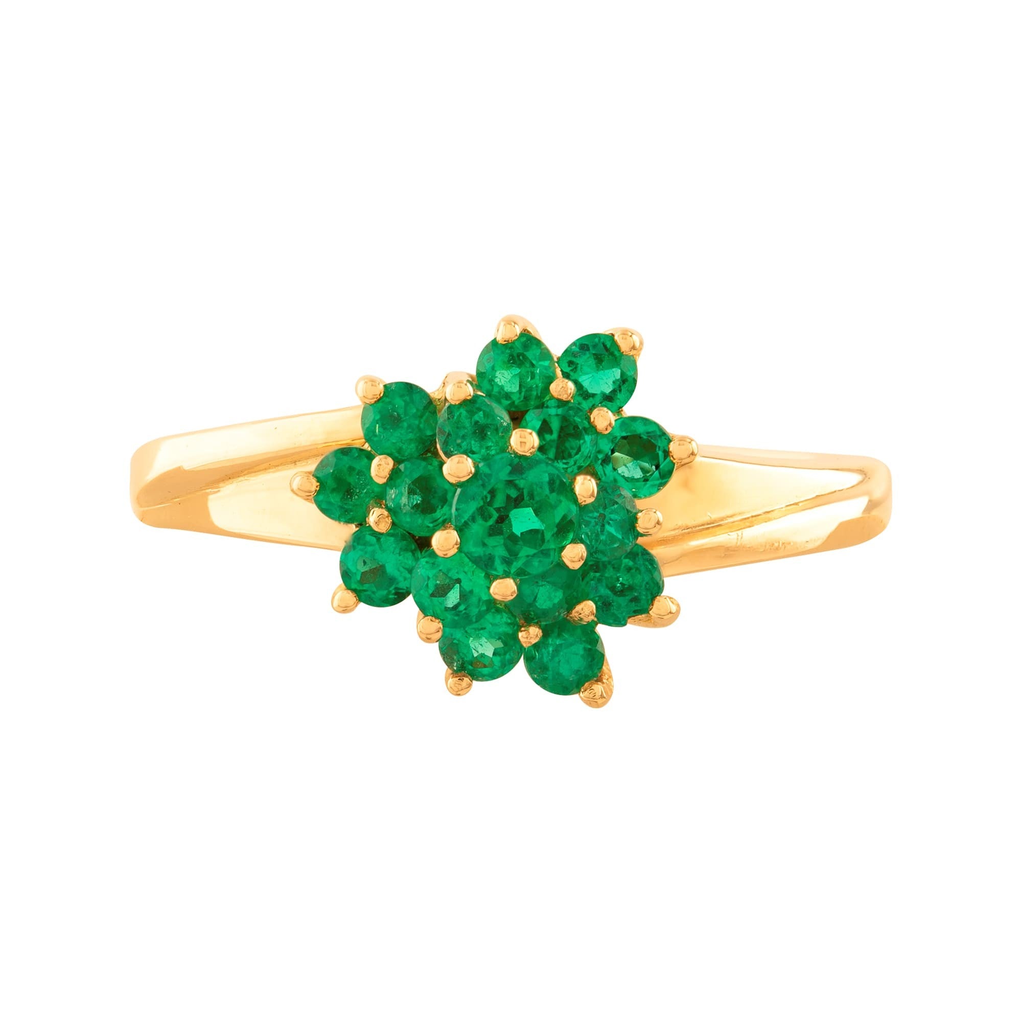 ANILLO FLOR CON ESMERALDAS