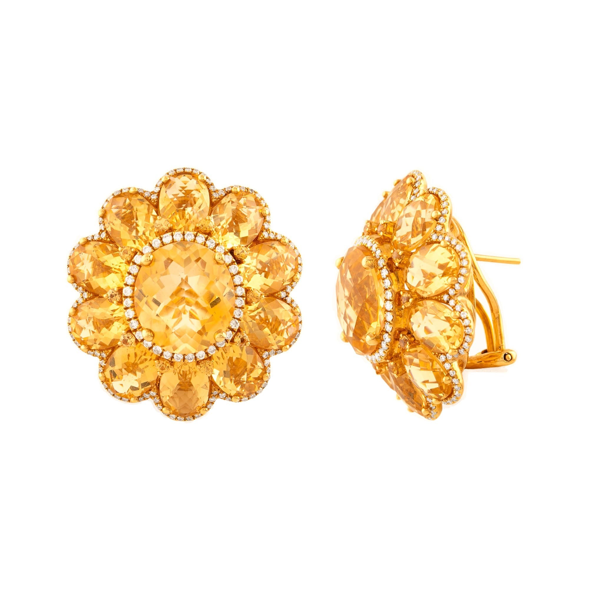 ARETES FLOR CON CITRINO