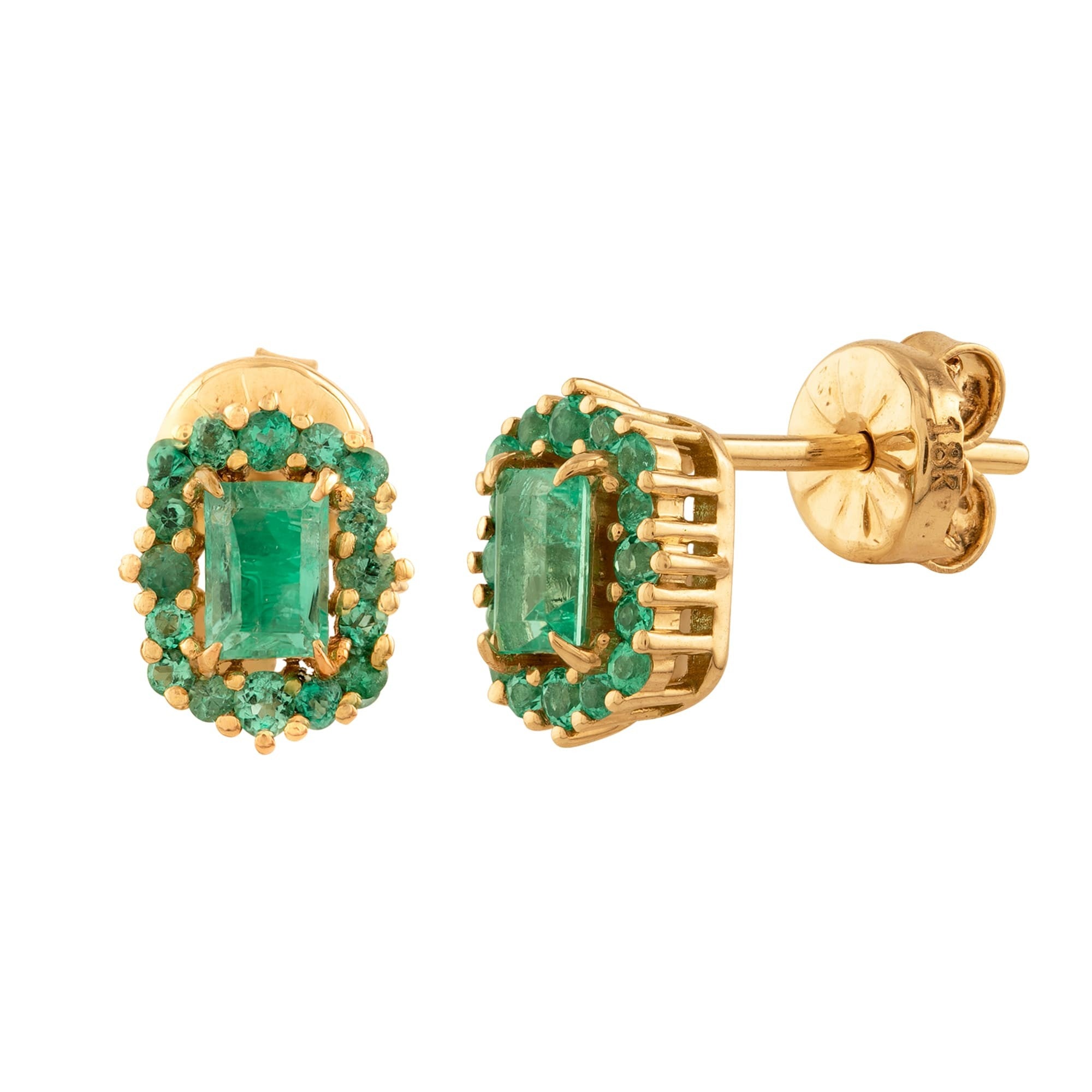 ARETES CON ESMERALDA RECTANGULARES