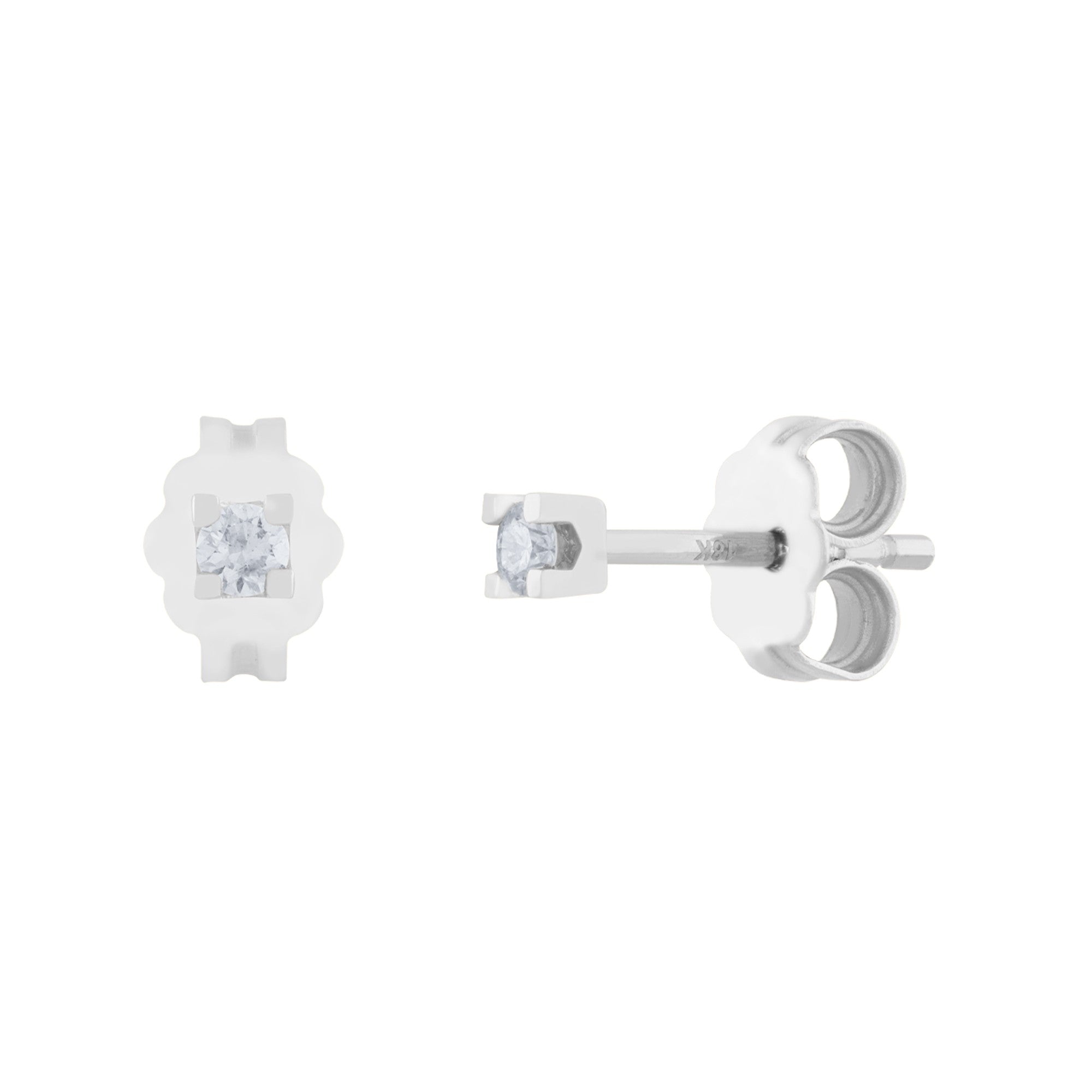 ARETES ORO BLANCO CON DIAMANTE