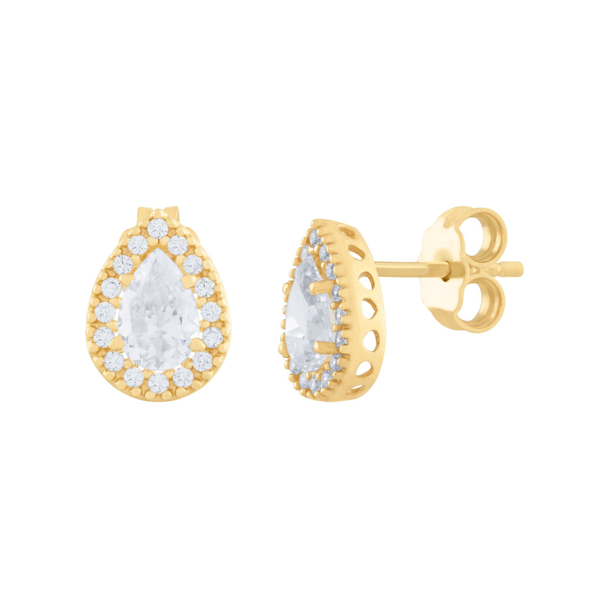 ARETES EN FORMA DE GOTA CON ZIRCONES