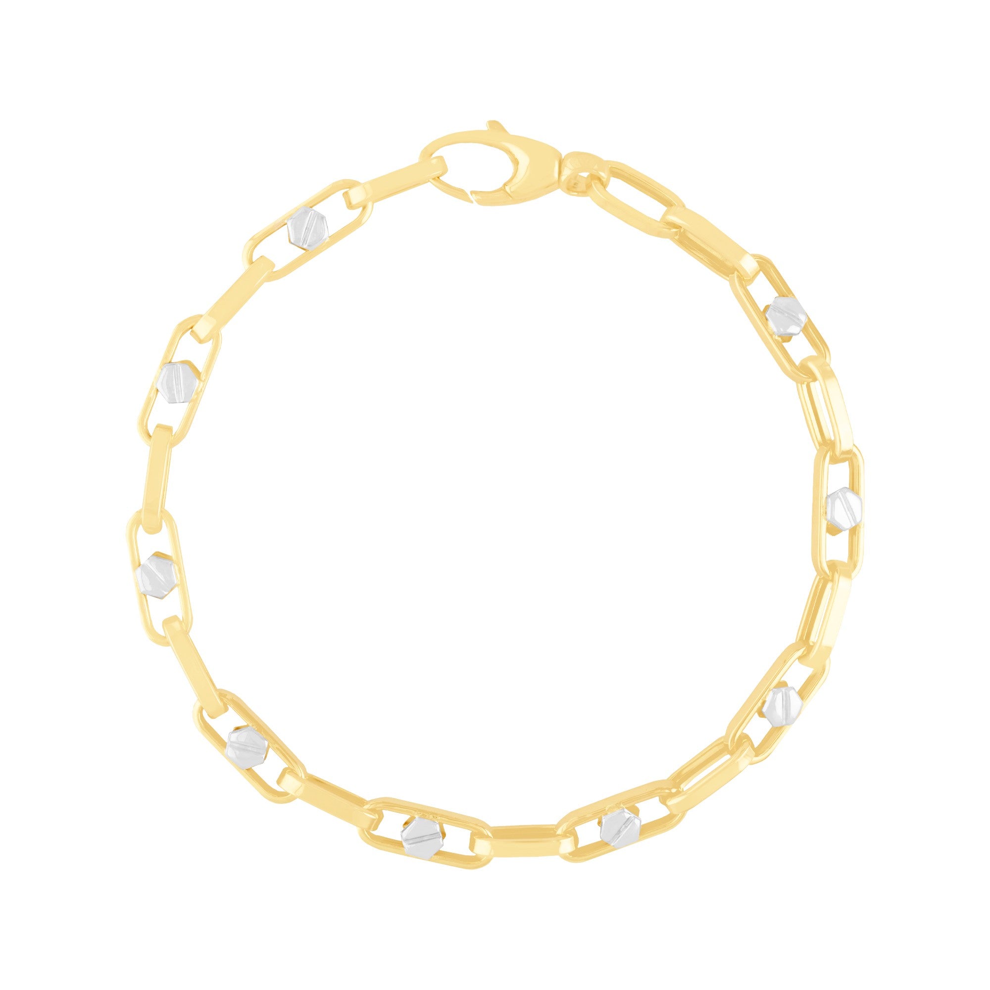 PULSERA 2 OROS OVAL TORNILLO