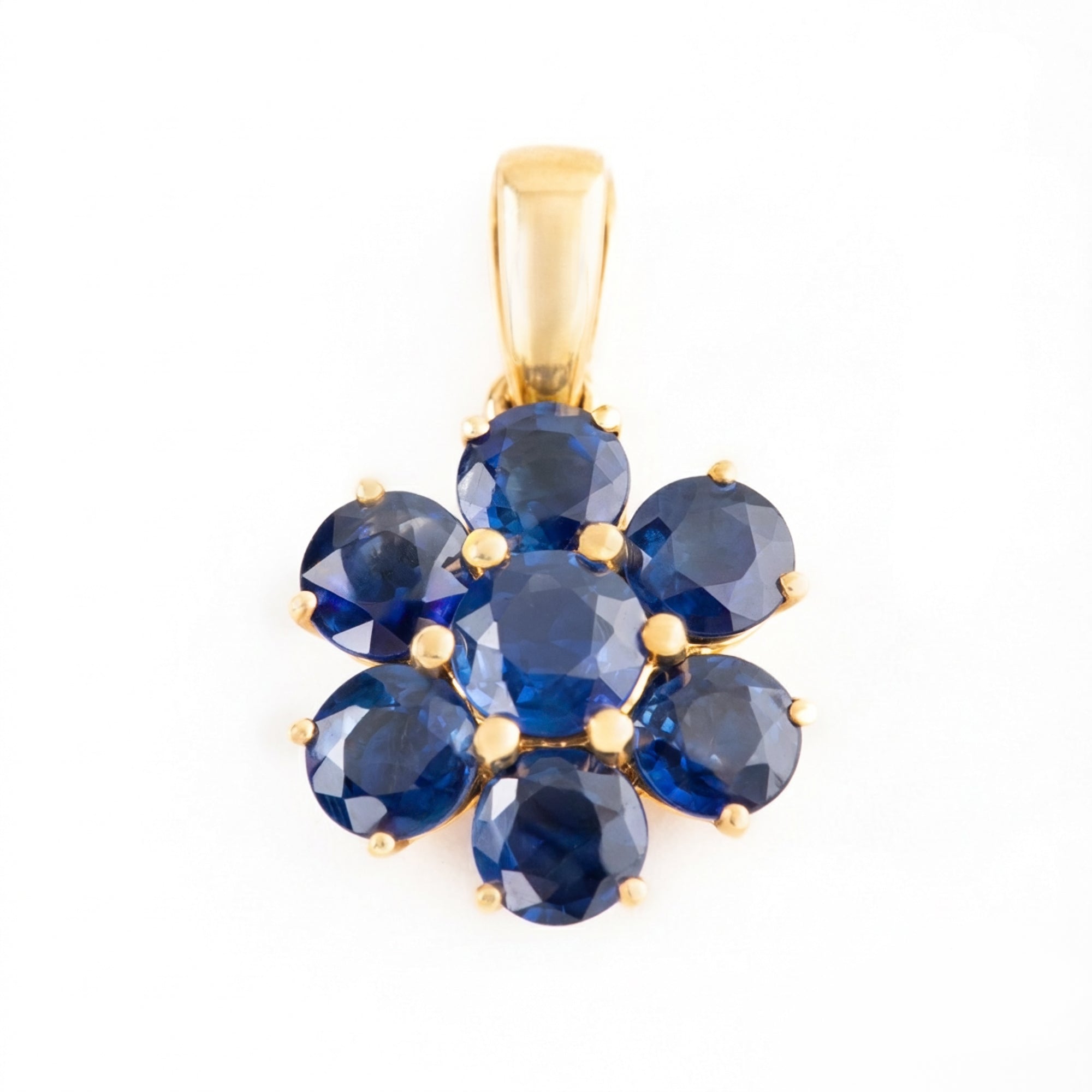 DIJE FLOR CON ZAFIROS