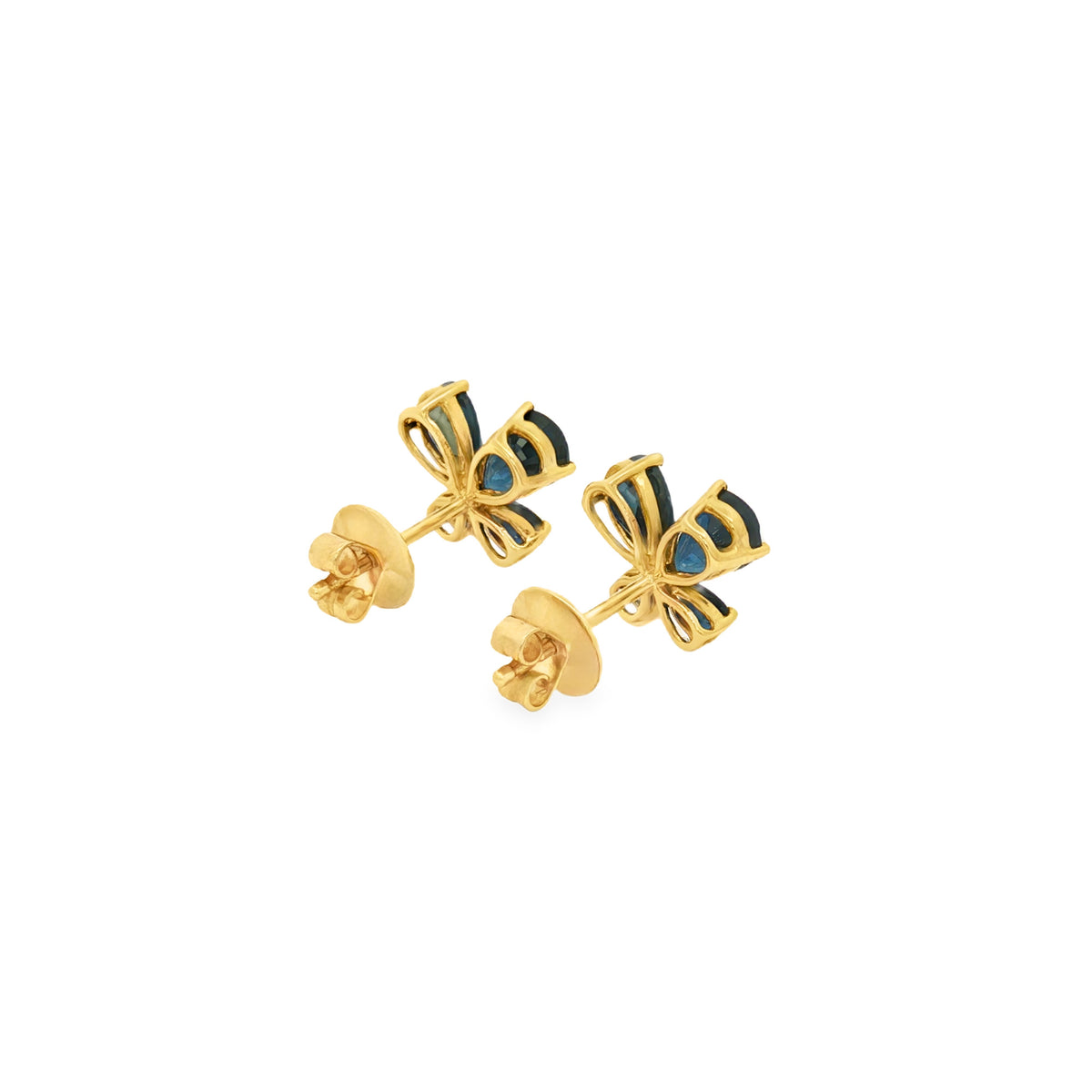 ARETES MARIPOSA DE ZAFIROS Y DIAMANTES
