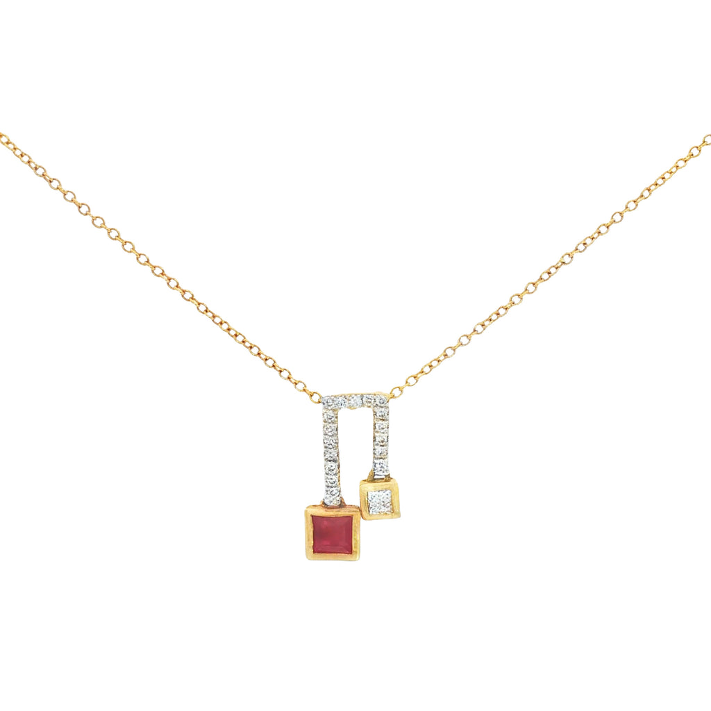 GARGANTILLA CON RUBÍ Y DIAMANTES