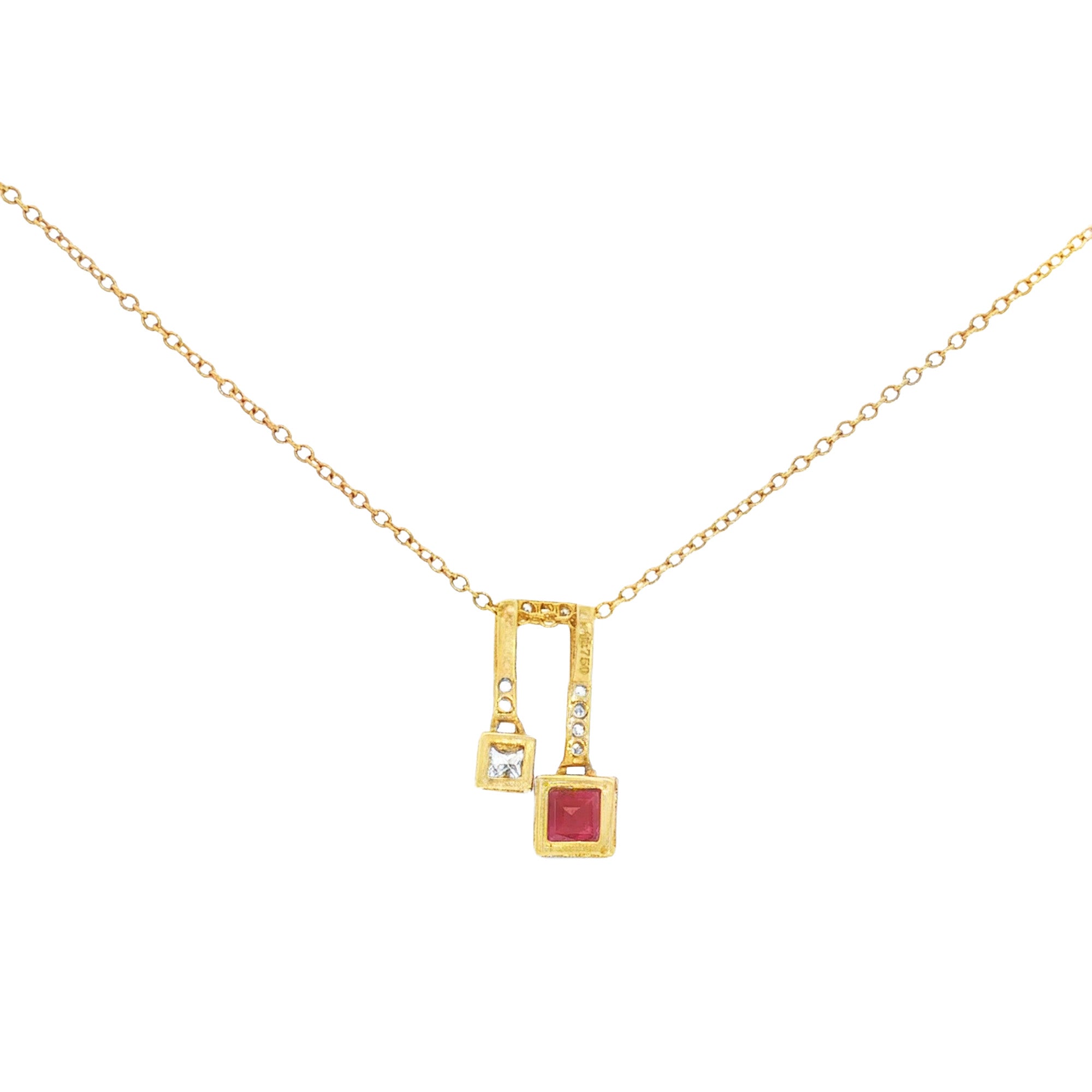 GARGANTILLA CON RUBÍ Y DIAMANTES