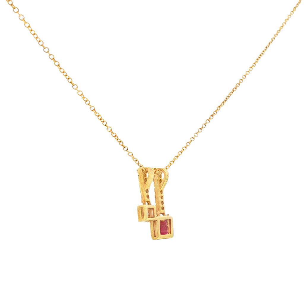 GARGANTILLA CON RUBÍ Y DIAMANTES