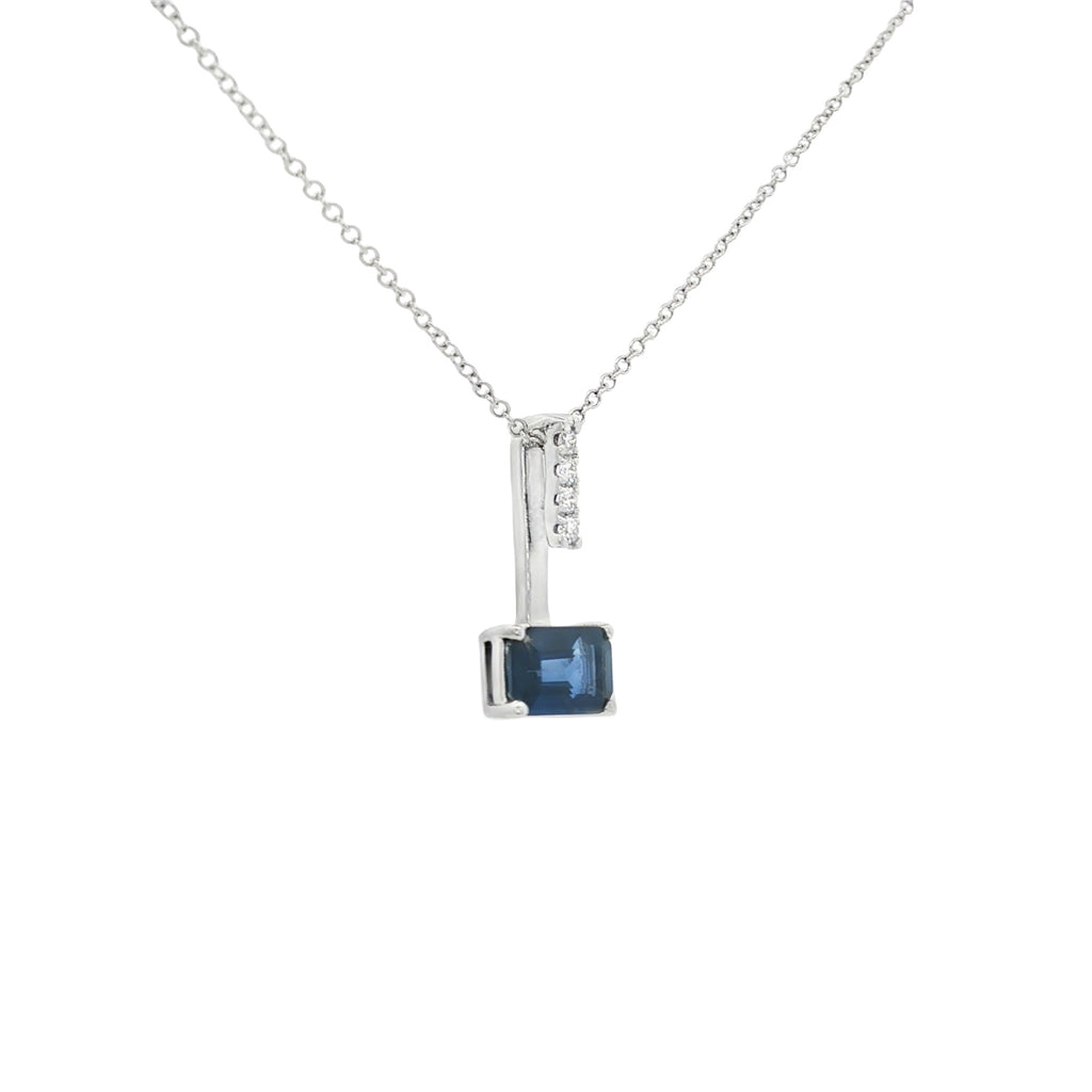 GARGANTILLA RECTANGULAR DE ZAFIRO Y DIAMANTES