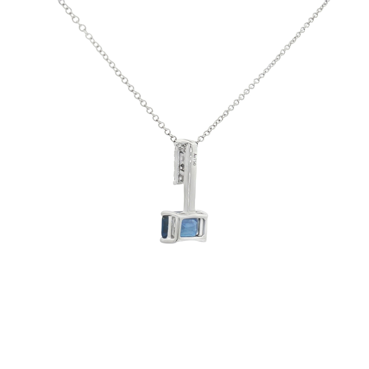 GARGANTILLA RECTANGULAR DE ZAFIRO Y DIAMANTES
