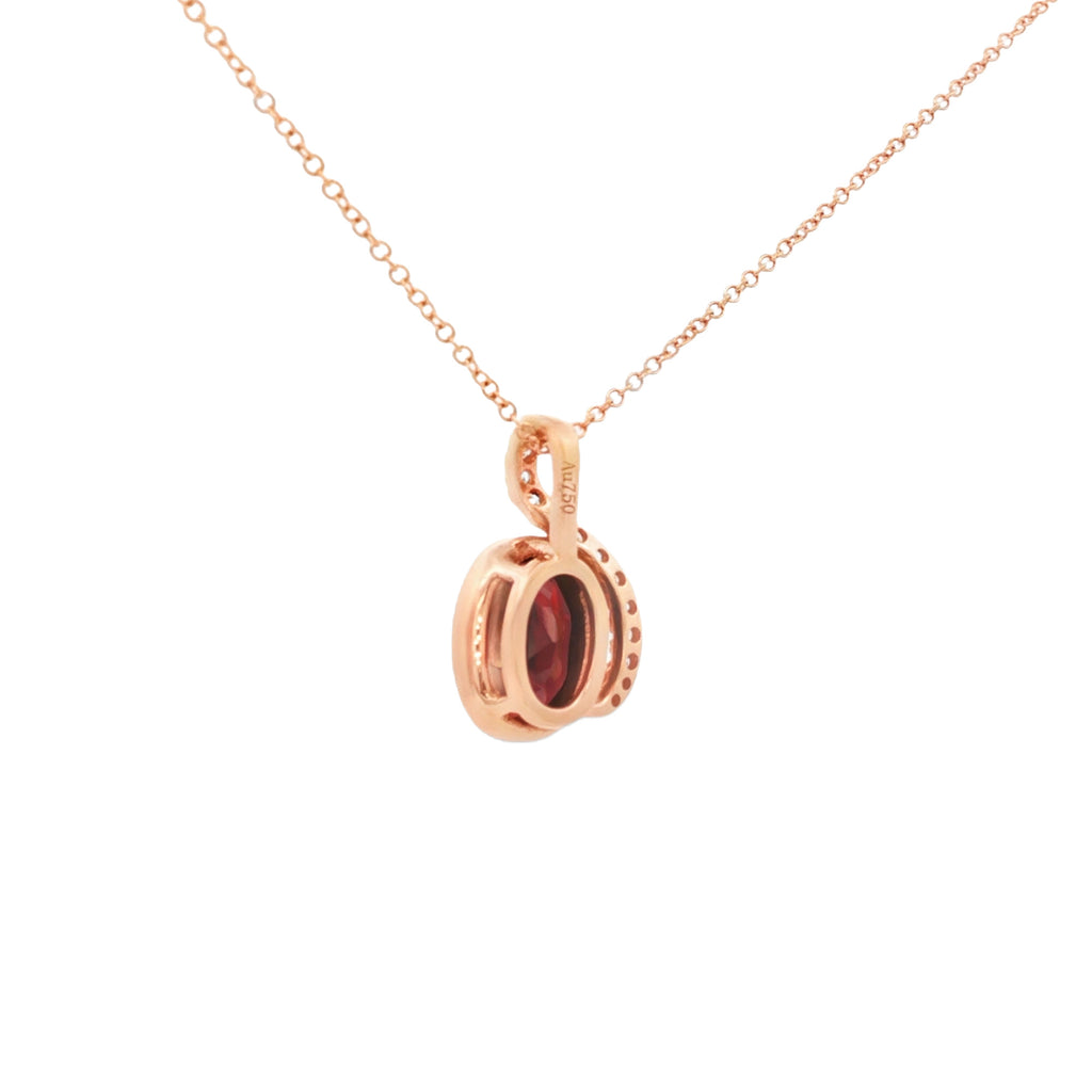 GARGANTILLA CON GRANATE OVAL Y DIAMANTES