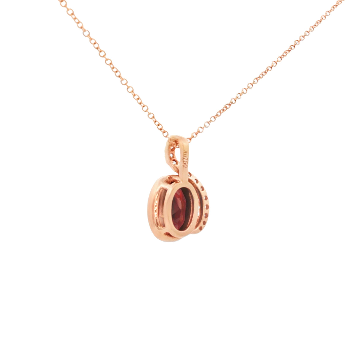 GARGANTILLA CON GRANATE OVAL Y DIAMANTES
