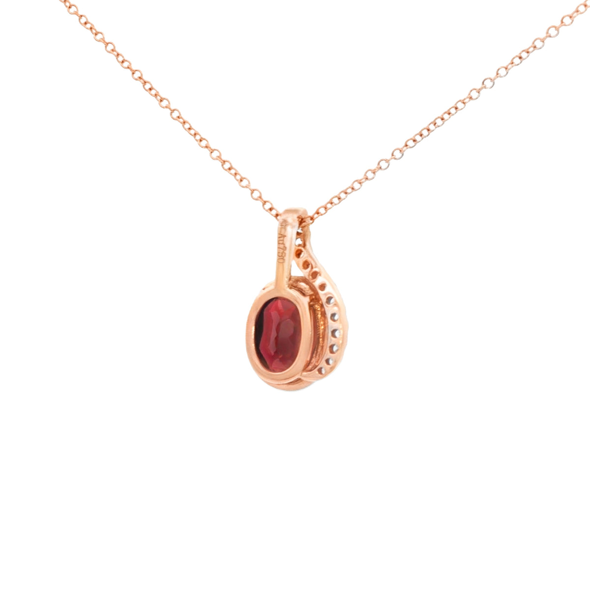 GARGANTILLA CON GRANATE OVAL Y DIAMANTES