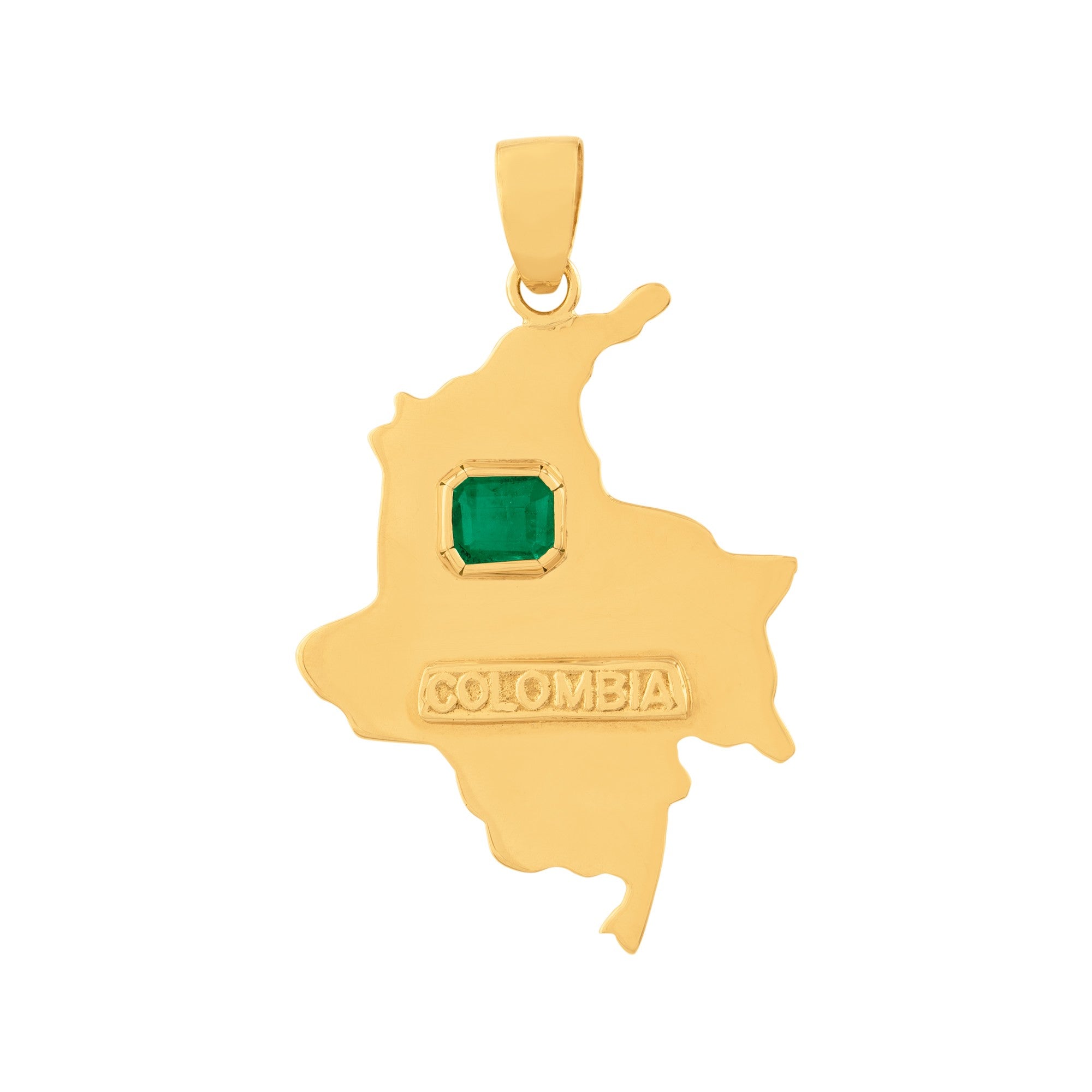 DIJE MAPA DE COLOMBIA CON ESMERALDA