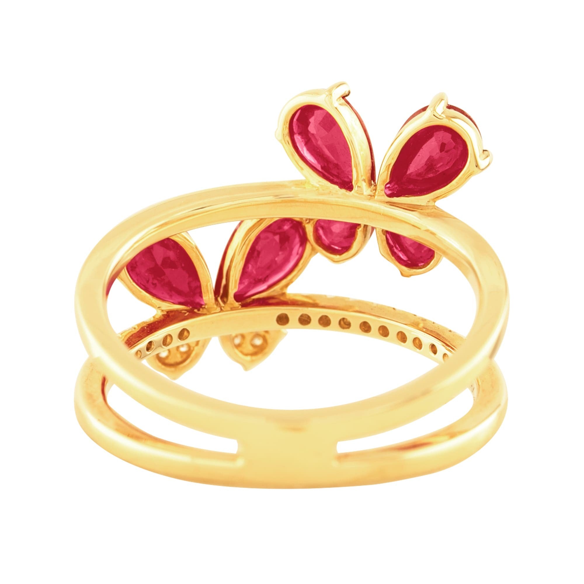 ANILLO MARIPOSAS CON RUBÍES Y DIAMANTES