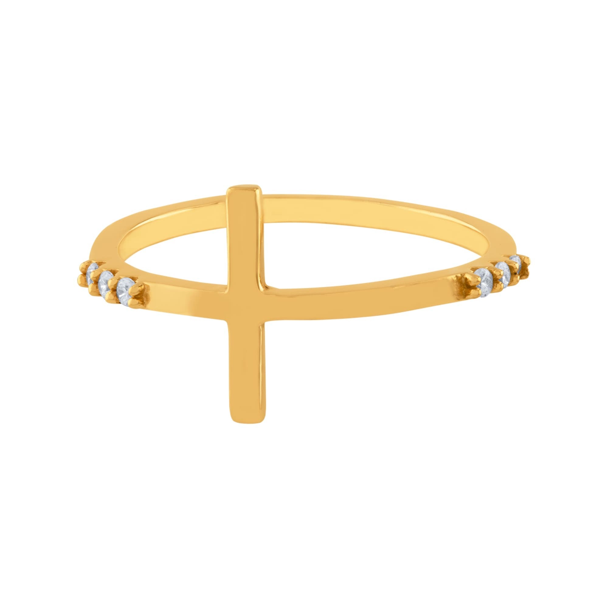 ANILLO CRUZ CON ZIRCONES LATERALES