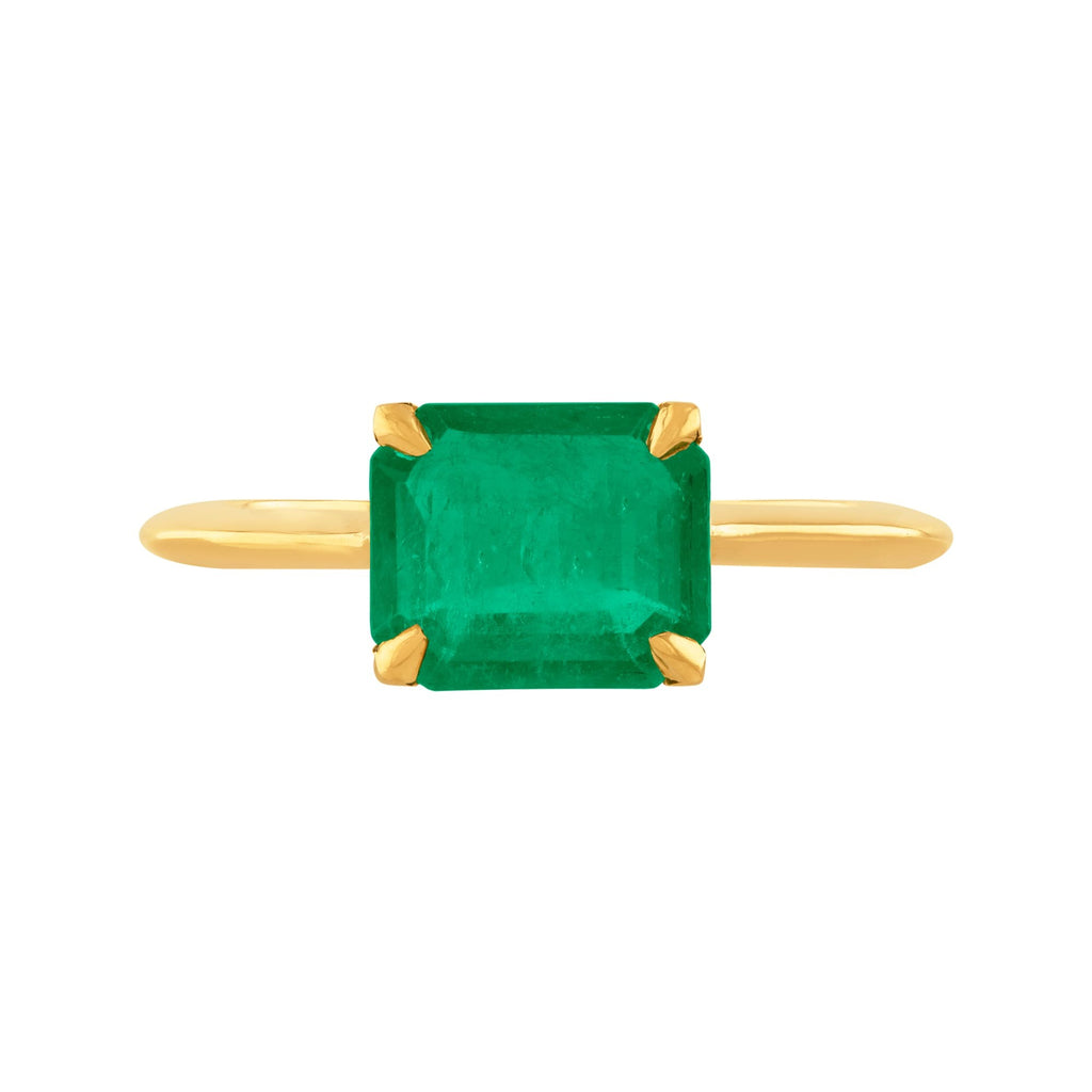 ANILLO CON ESMERALDA RECTANGULAR