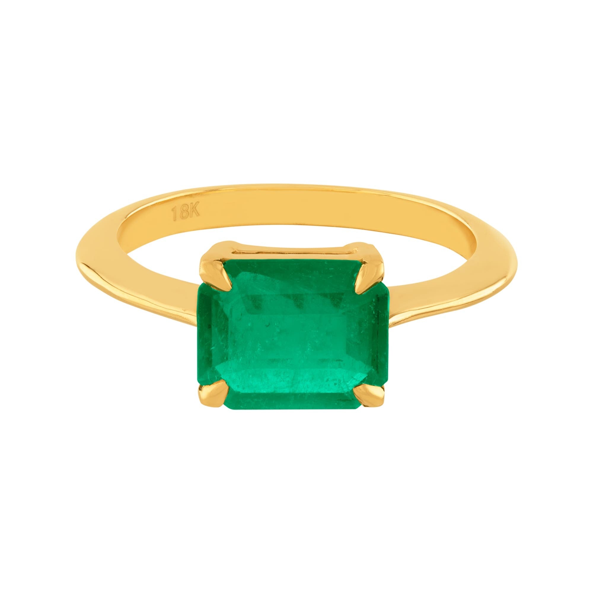 ANILLO CON ESMERALDA RECTANGULAR