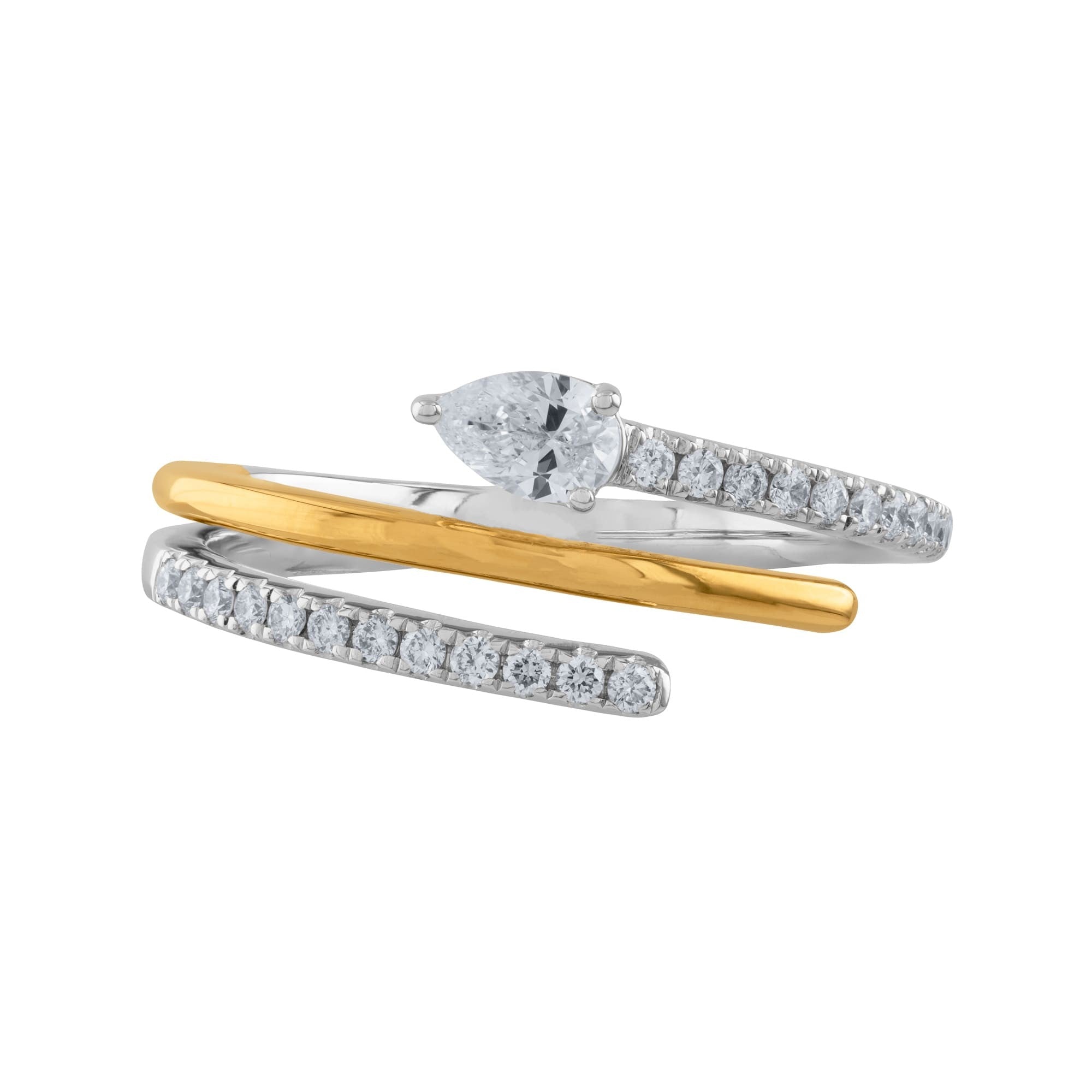 ANILLO 3 FRANJAS ABIERTAS CON DIAMANTES
