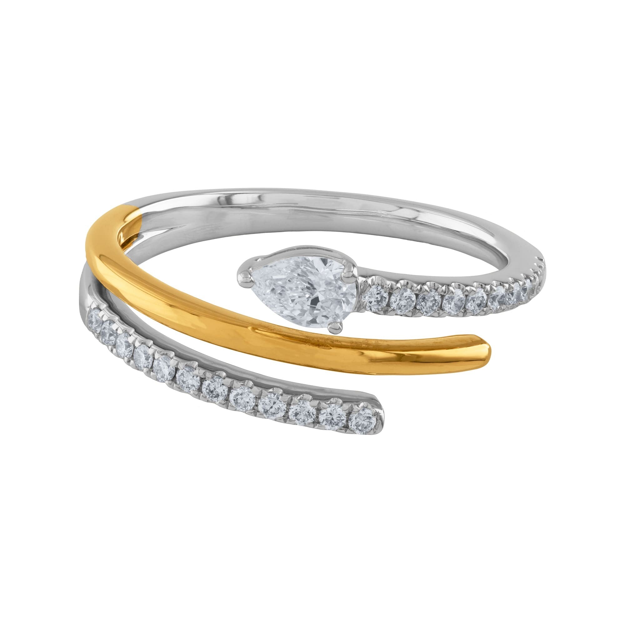 ANILLO 3 FRANJAS ABIERTAS CON DIAMANTES