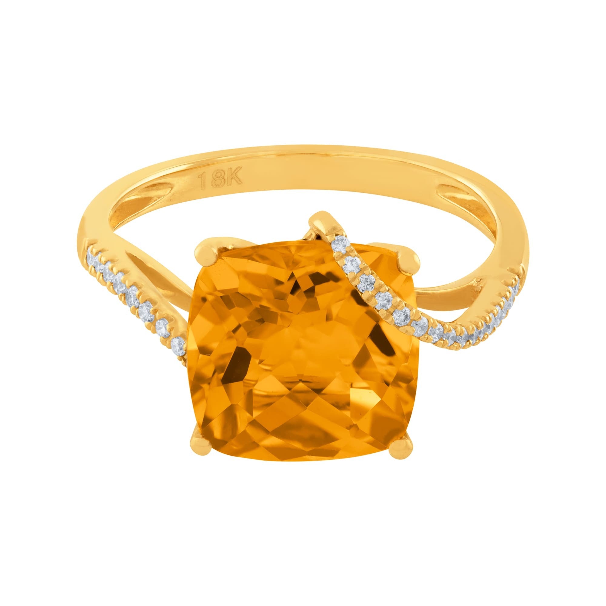 ANILLO CON CITRINO Y DIAMANTES