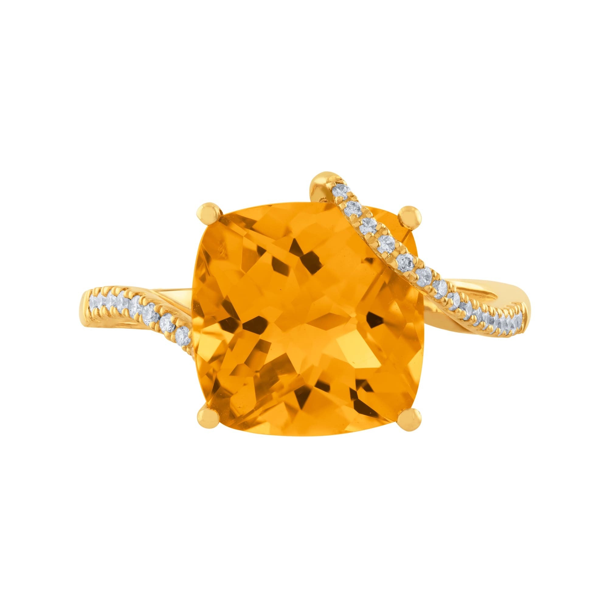 ANILLO CON CITRINO Y DIAMANTES