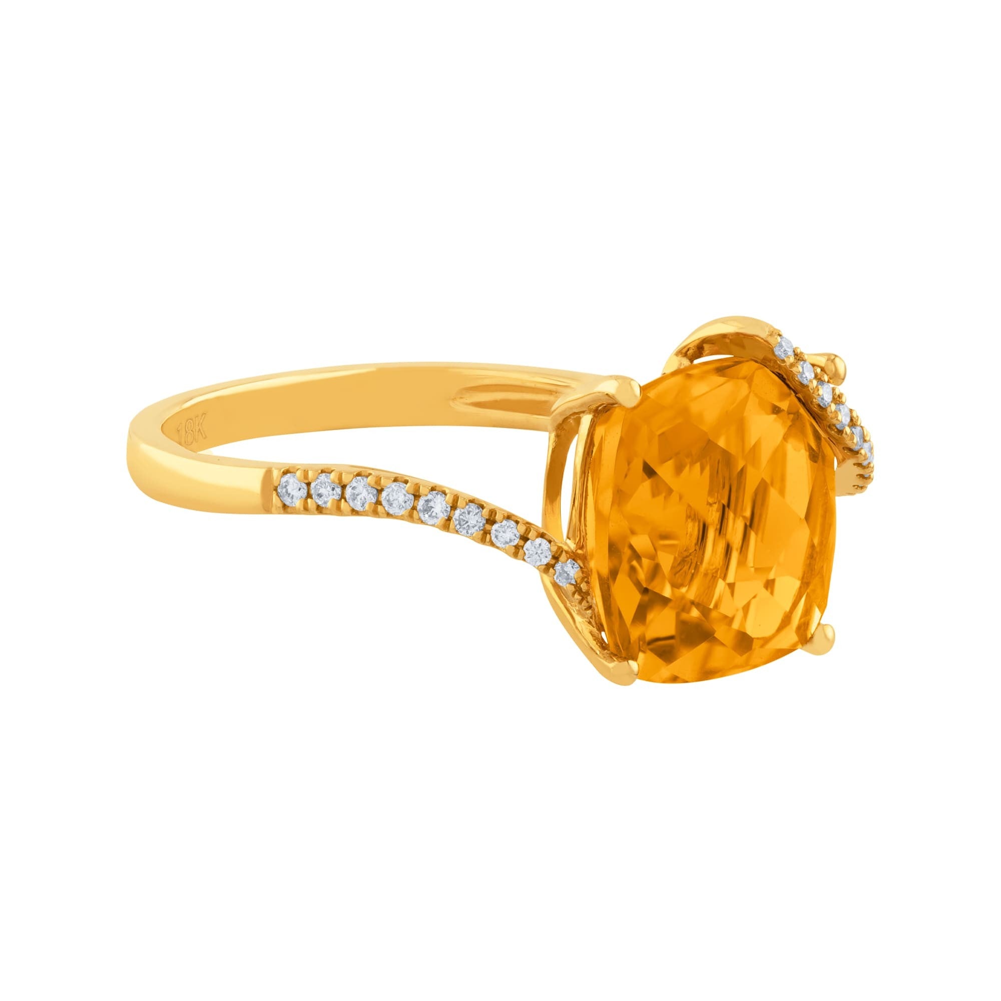 ANILLO CON CITRINO Y DIAMANTES