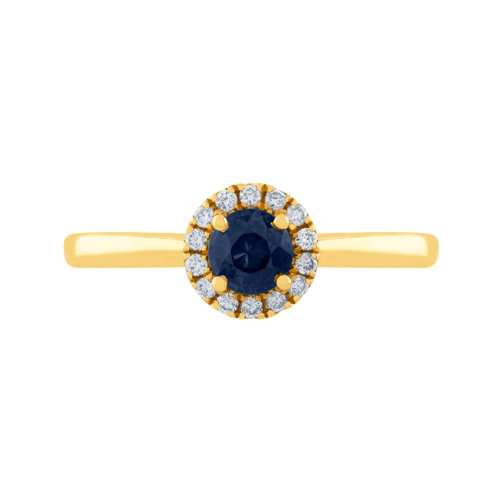 ANILLO DE COMPROMISO CON ZAFIRO Y DIAMANTES