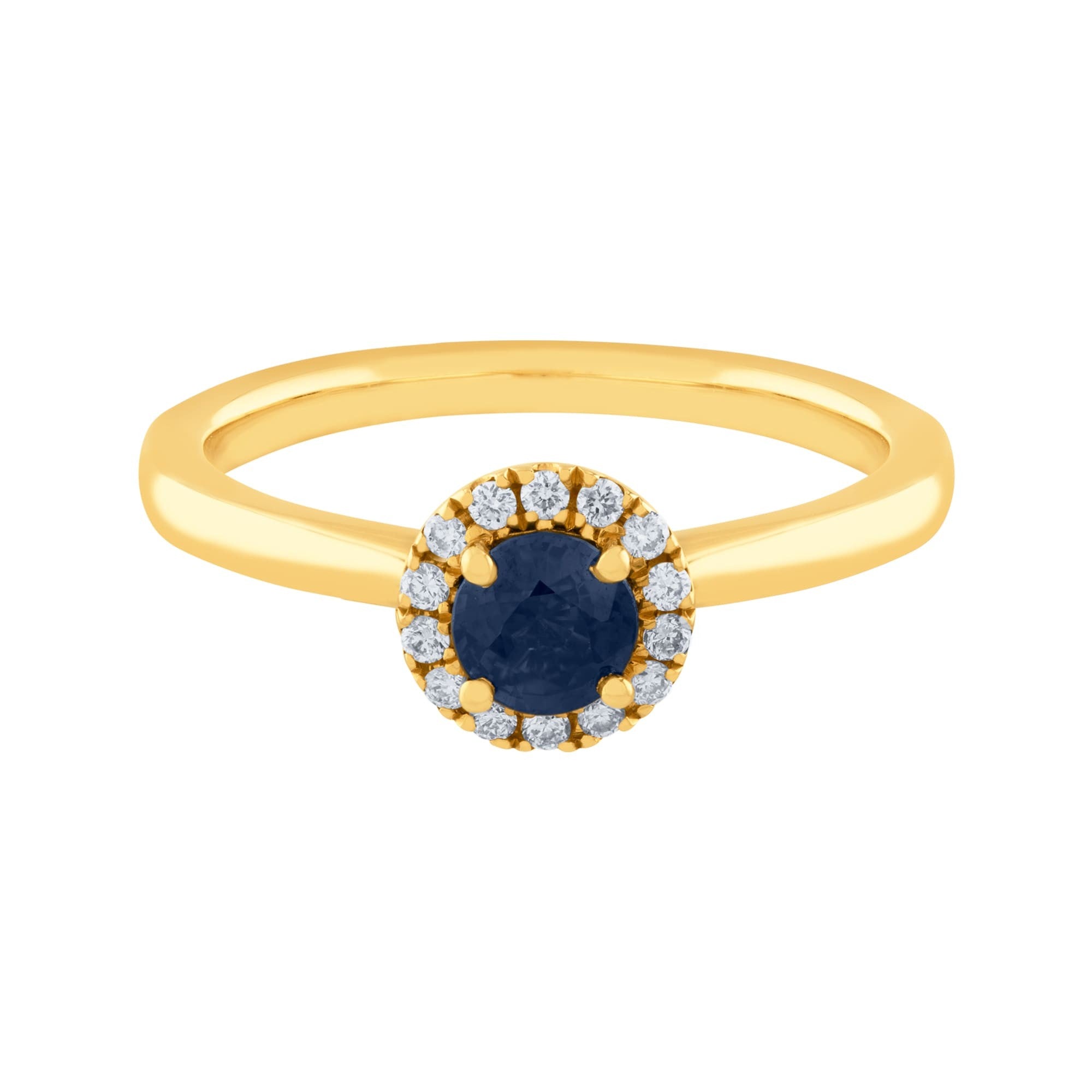 ANILLO DE COMPROMISO CON ZAFIRO Y DIAMANTES