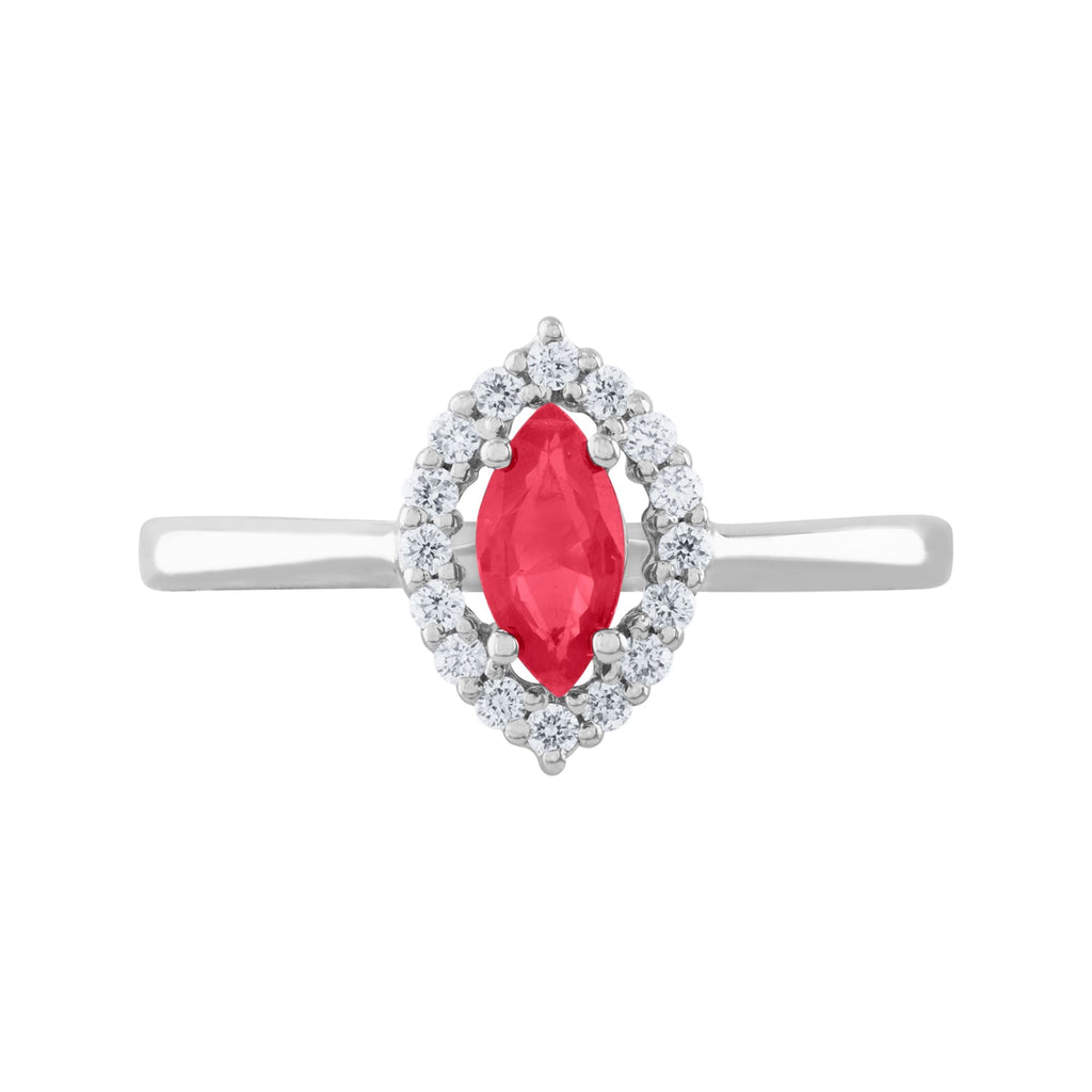 ANILLO DE COMPROMISO CON RUBI Y DIAMANTES