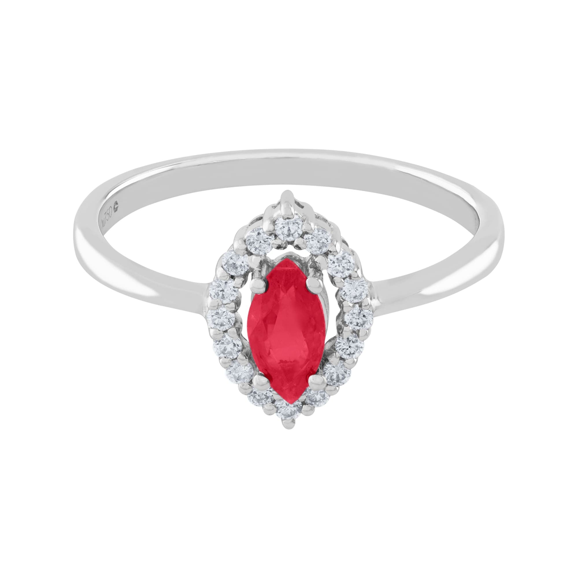 ANILLO DE COMPROMISO CON RUBI Y DIAMANTES