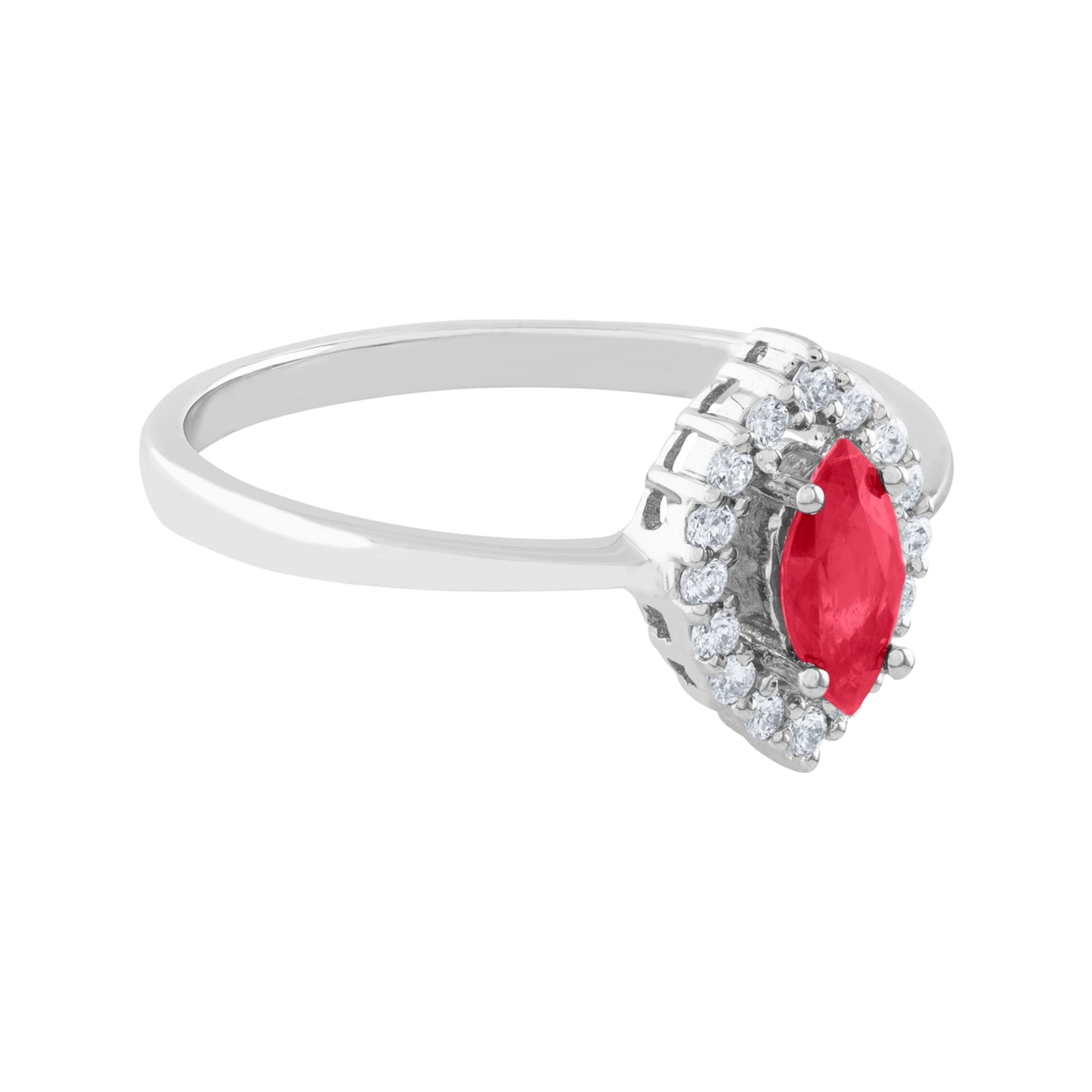 ANILLO DE COMPROMISO CON RUBI Y DIAMANTES