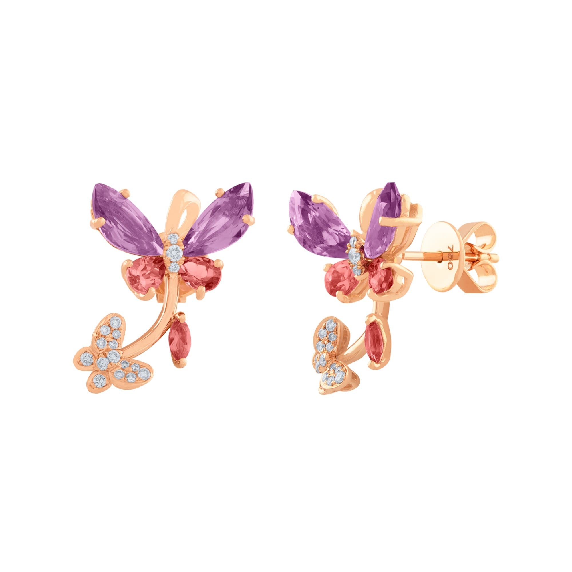 ARETES MARIPOSAS CON AMATISTAS