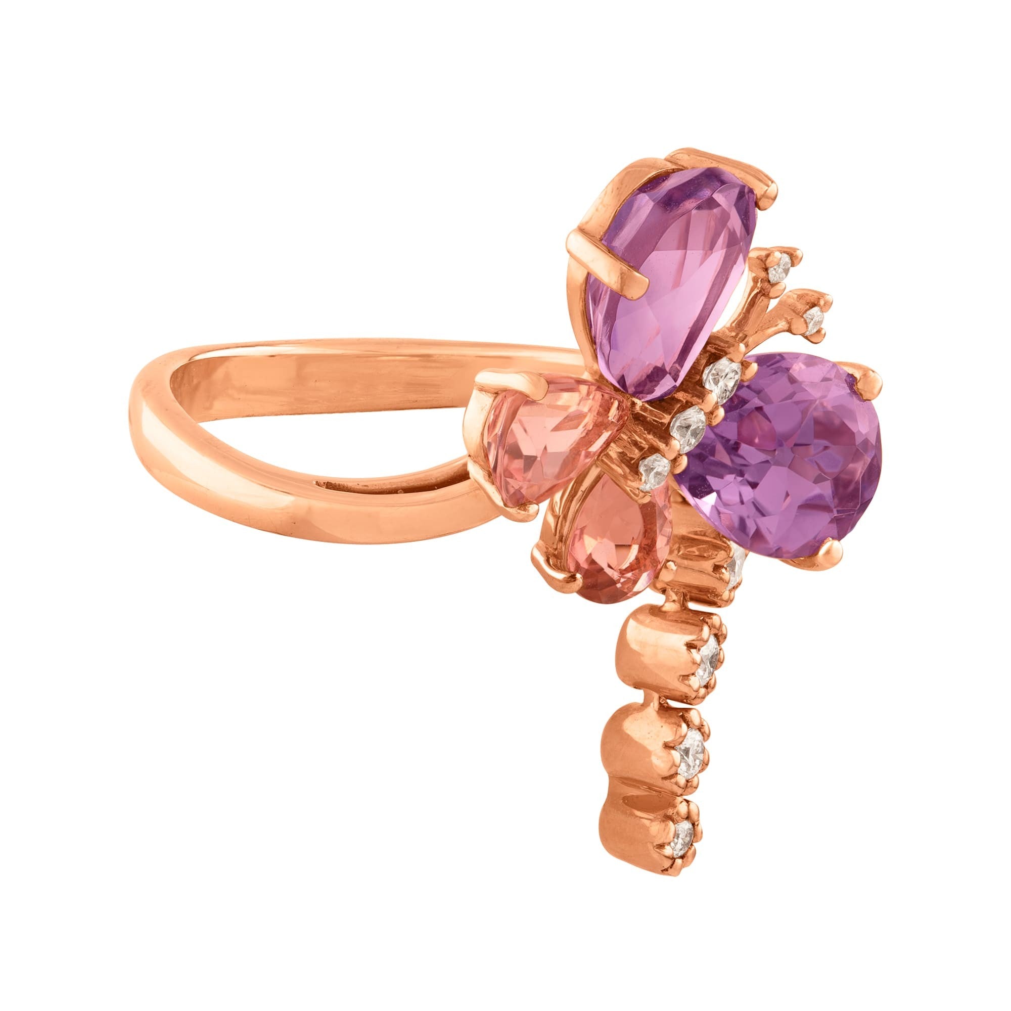 ANILLO MARIPOSA CON AMATISTAS