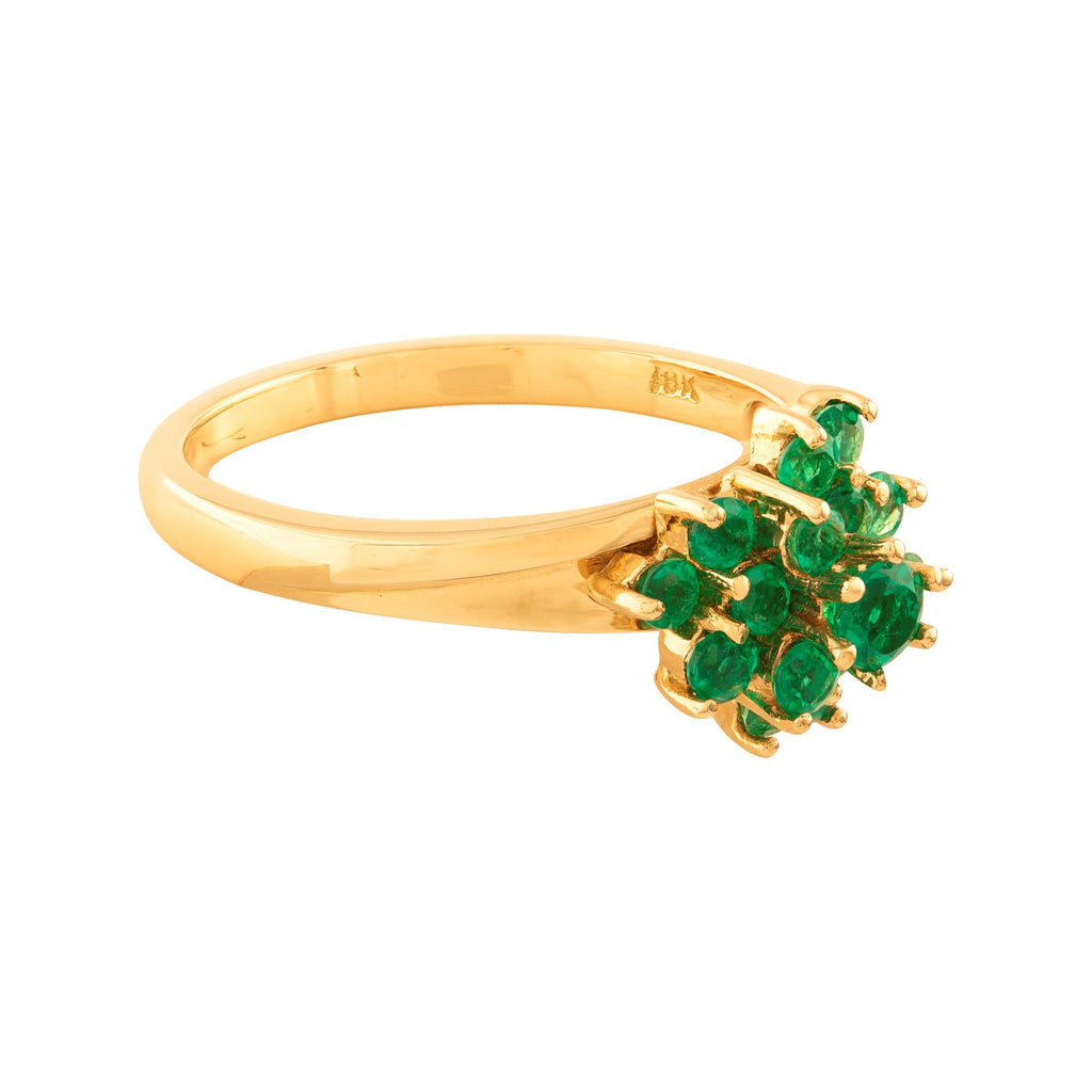 ANILLO FLOR CON ESMERALDAS