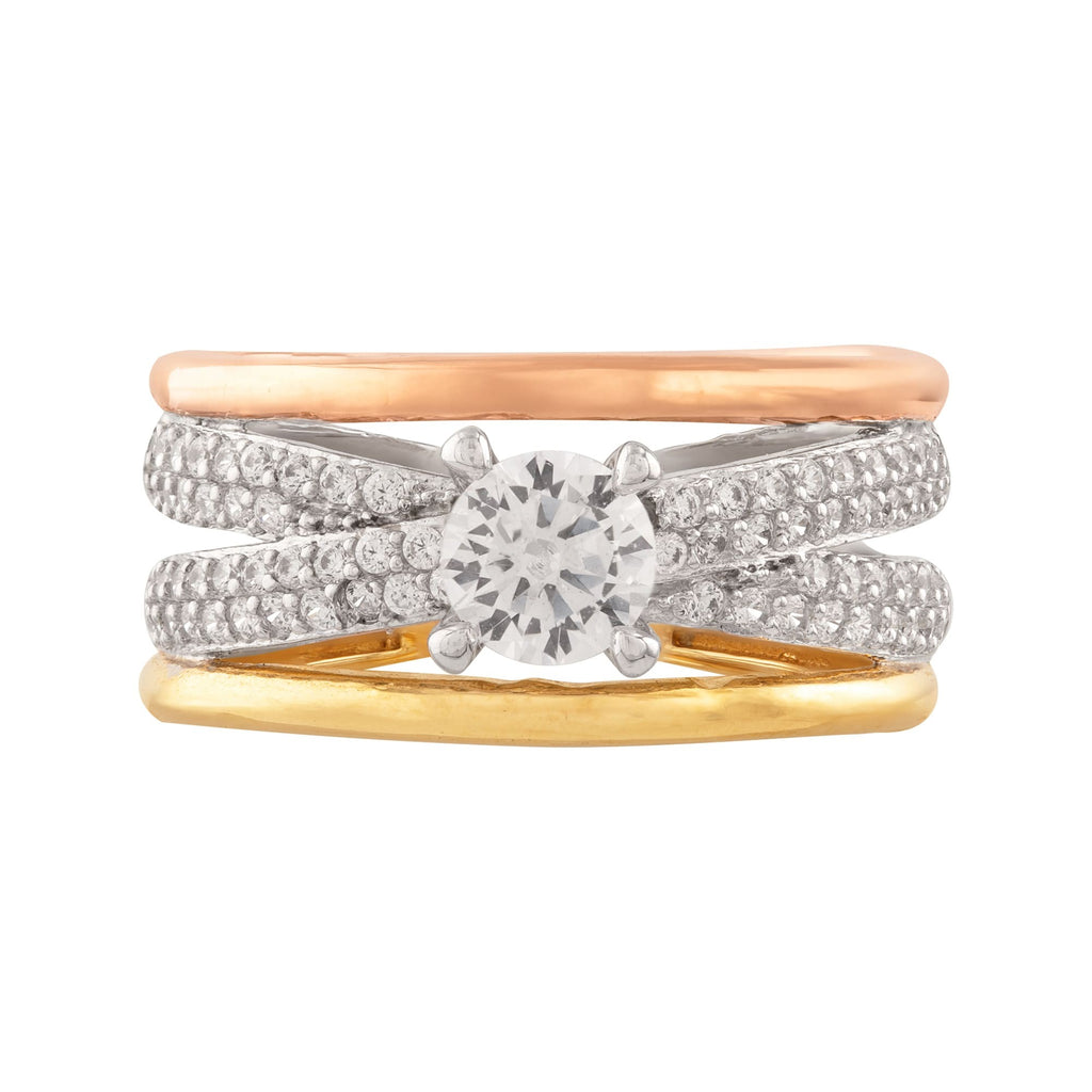 ANILLO 3 OROS CRUZADO