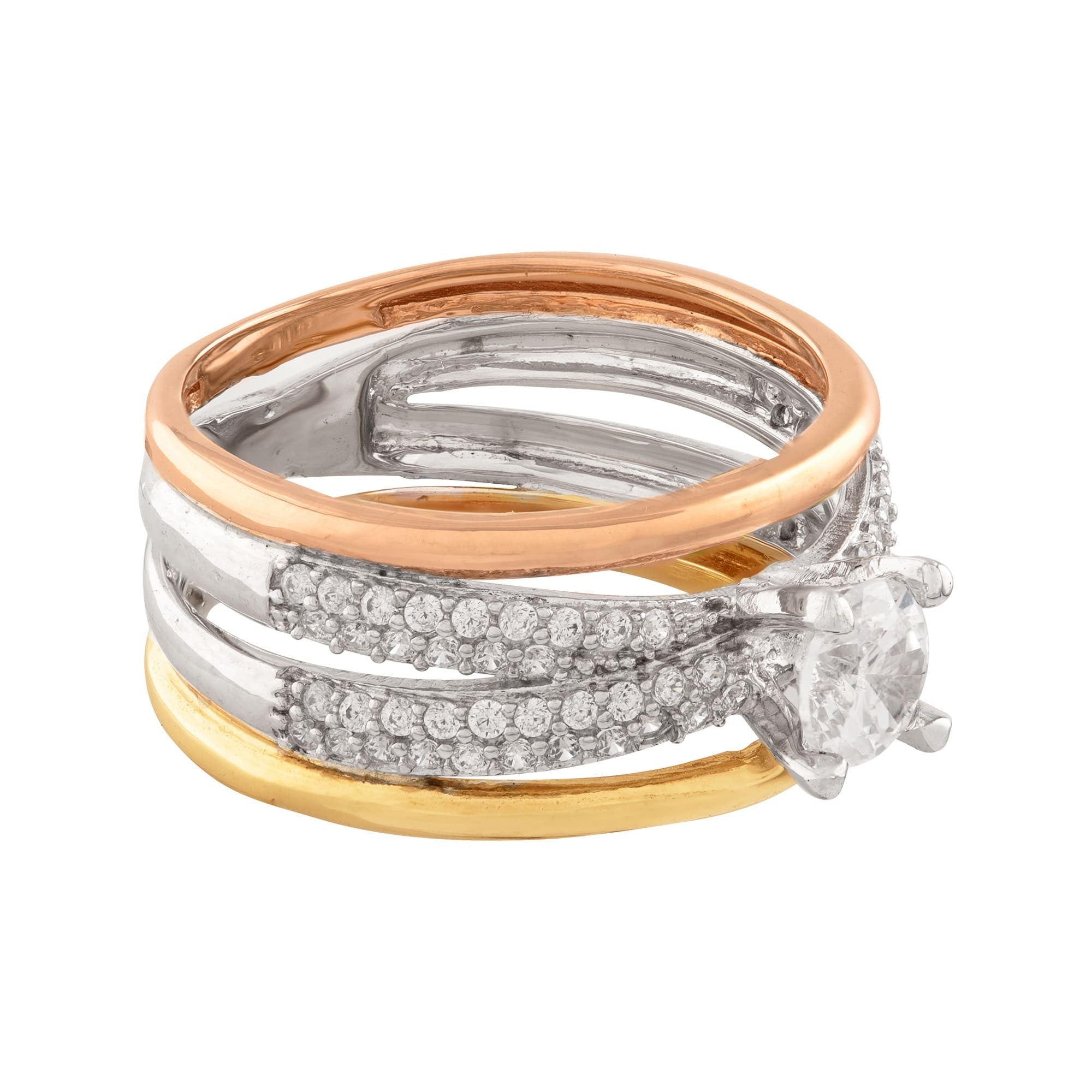 ANILLO 3 OROS CRUZADO