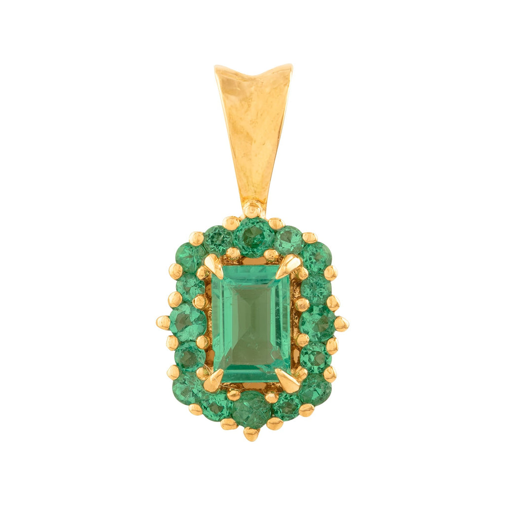 DIJE CON ESMERALDA RECTANGULAR