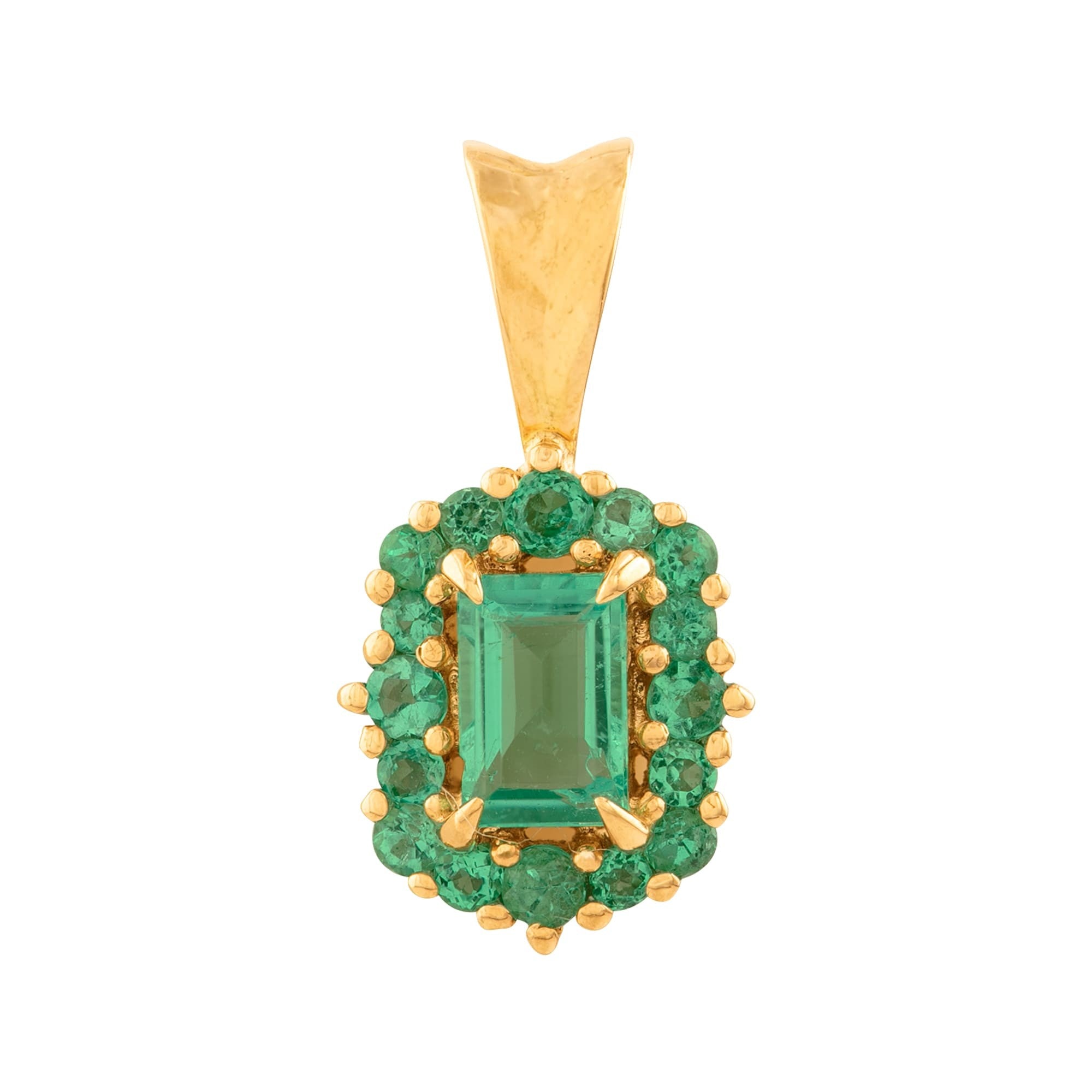 DIJE CON ESMERALDA RECTANGULAR
