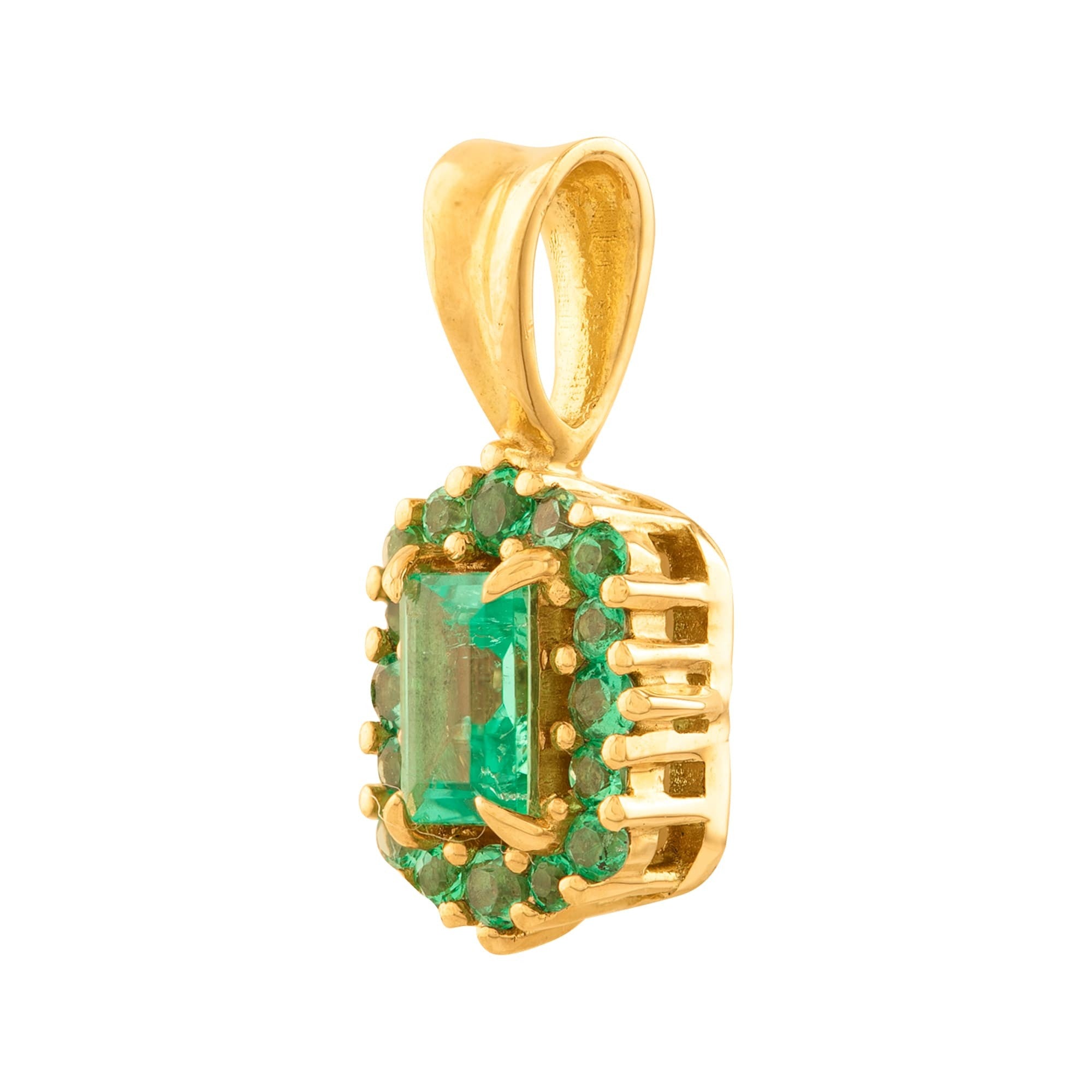 DIJE CON ESMERALDA RECTANGULAR