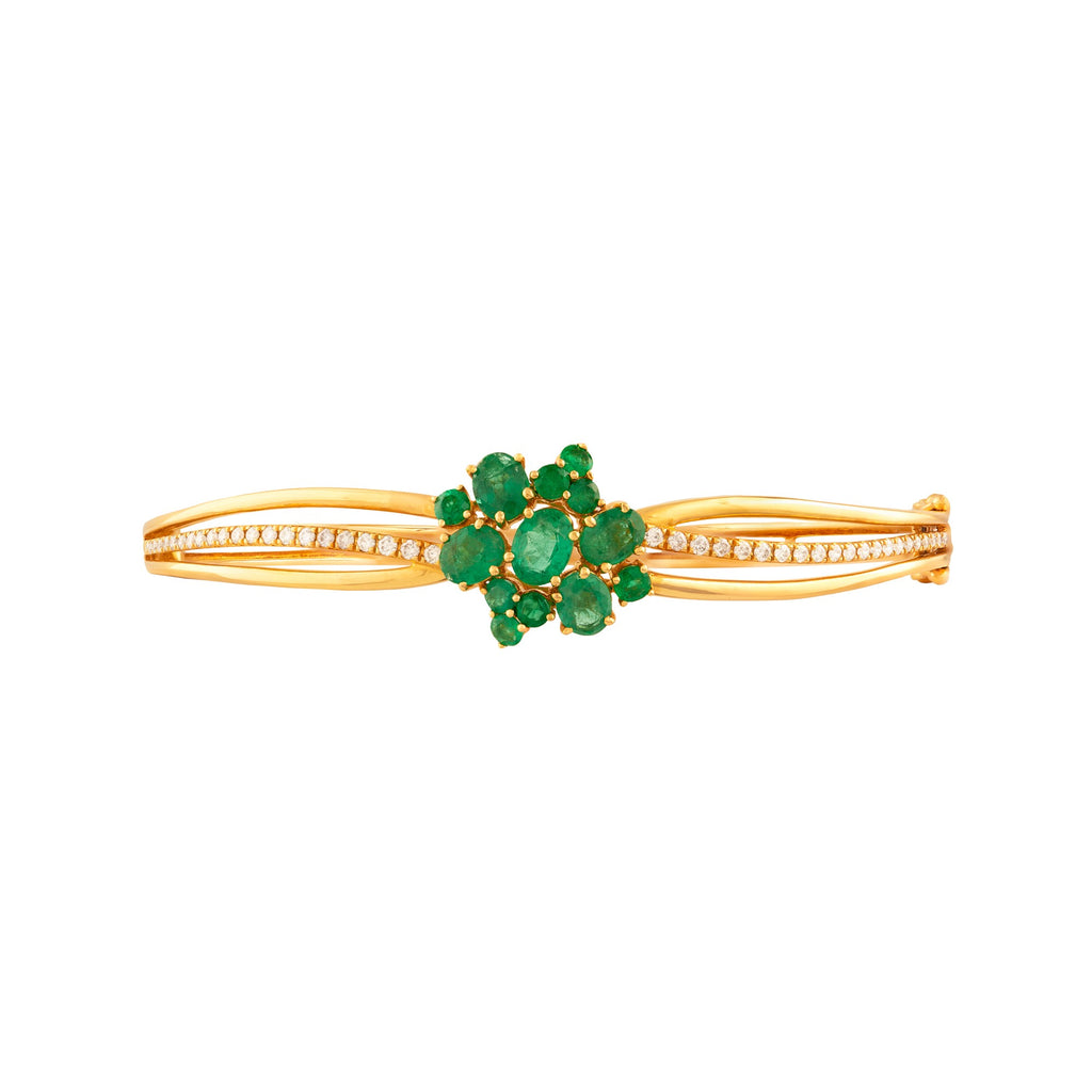 PULSERA EN ONDAS CON ESMERALDAS