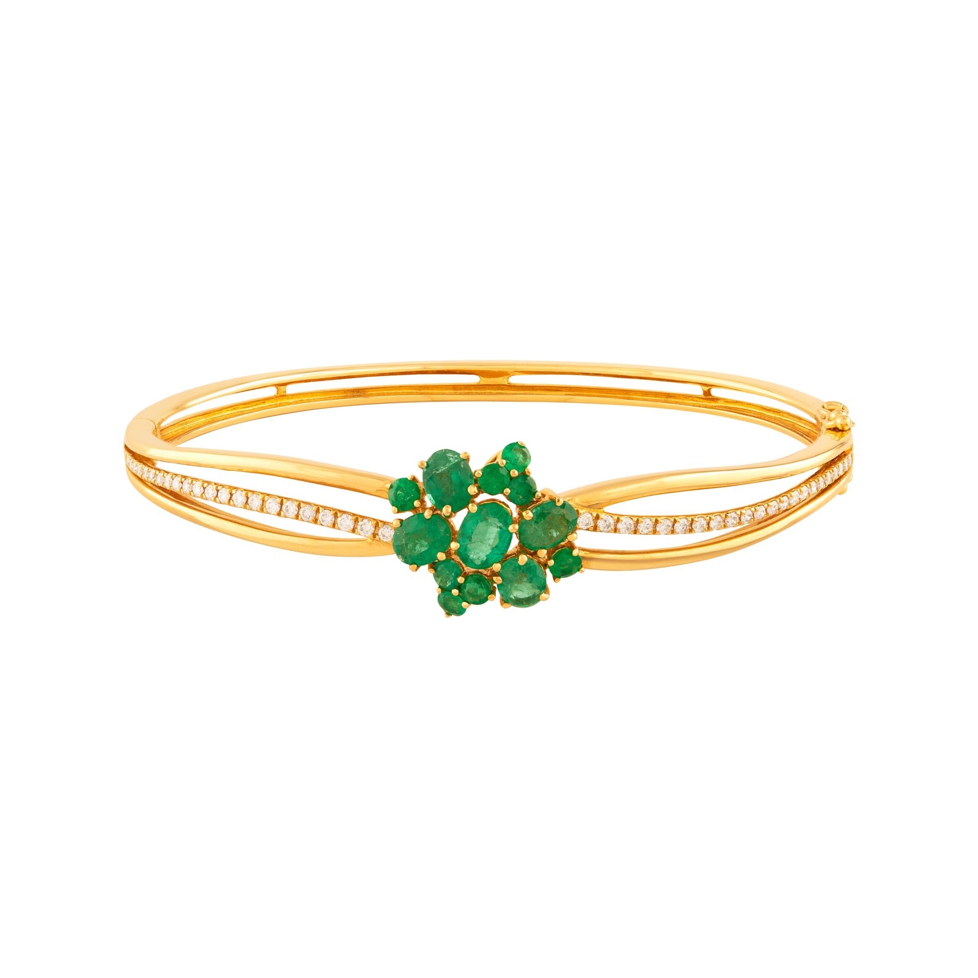 PULSERA EN ONDAS CON ESMERALDAS