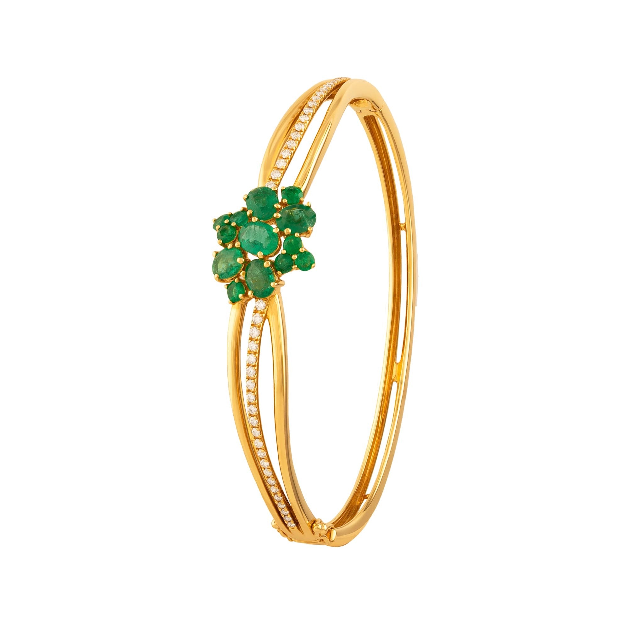 PULSERA EN ONDAS CON ESMERALDAS