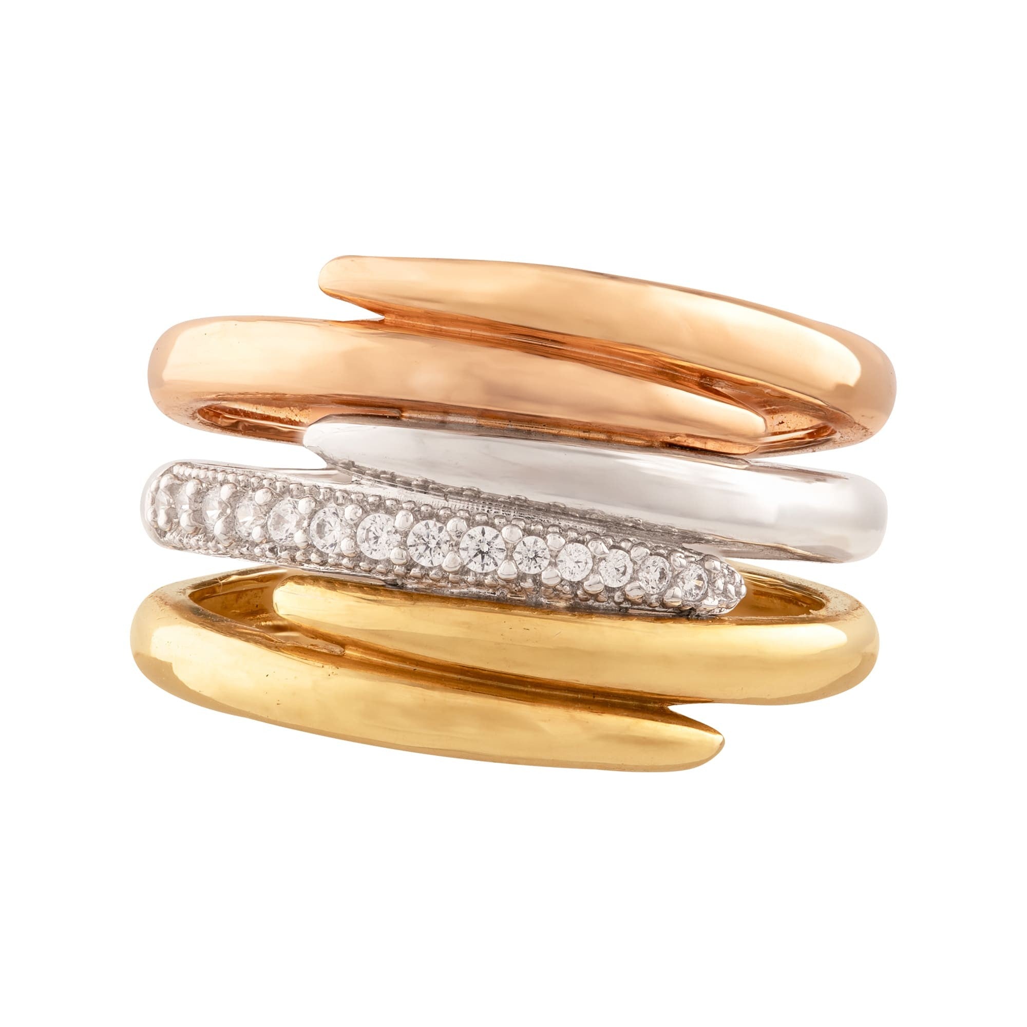 ANILLO 3 OROS ENTRELAZADO