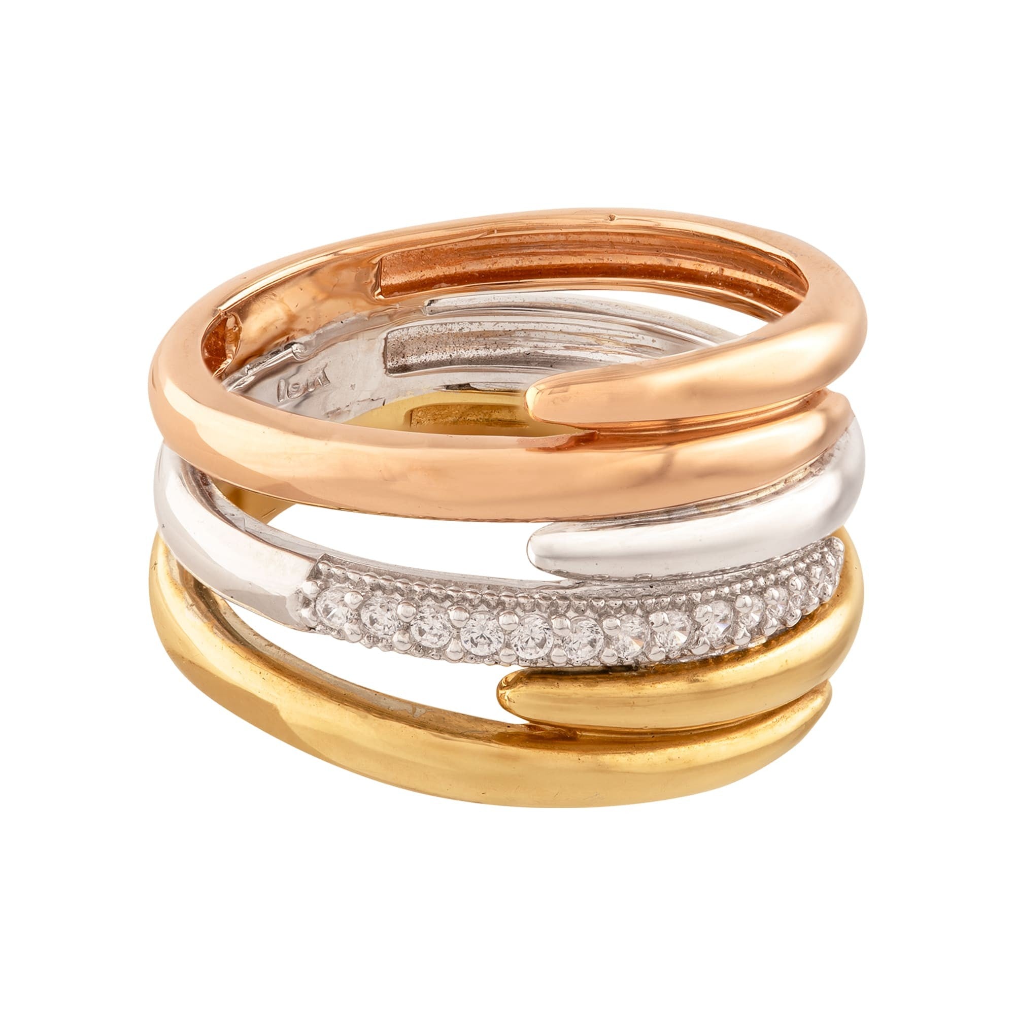 ANILLO 3 OROS ENTRELAZADO