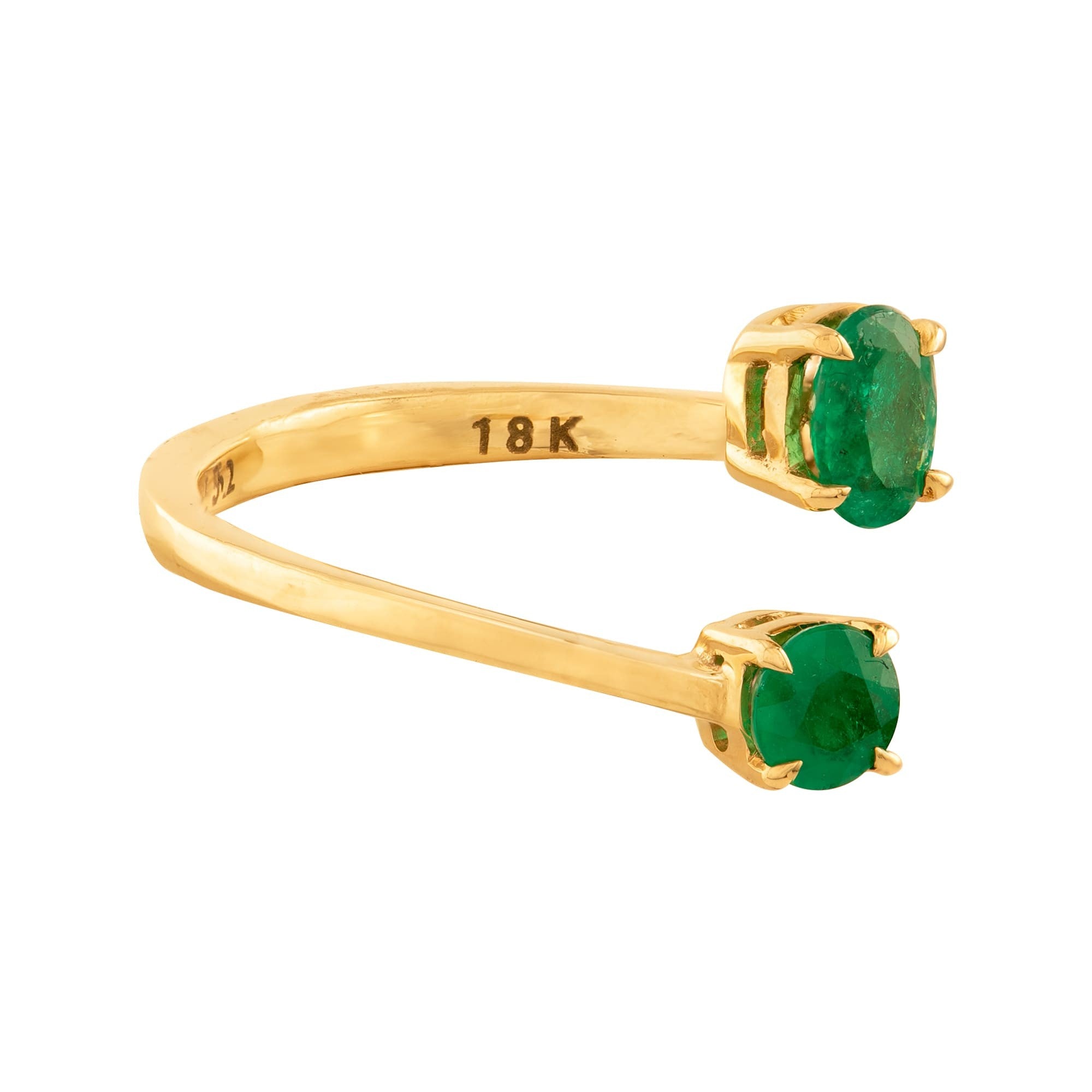 ANILLO CRUZADO CON ESMERALDAS