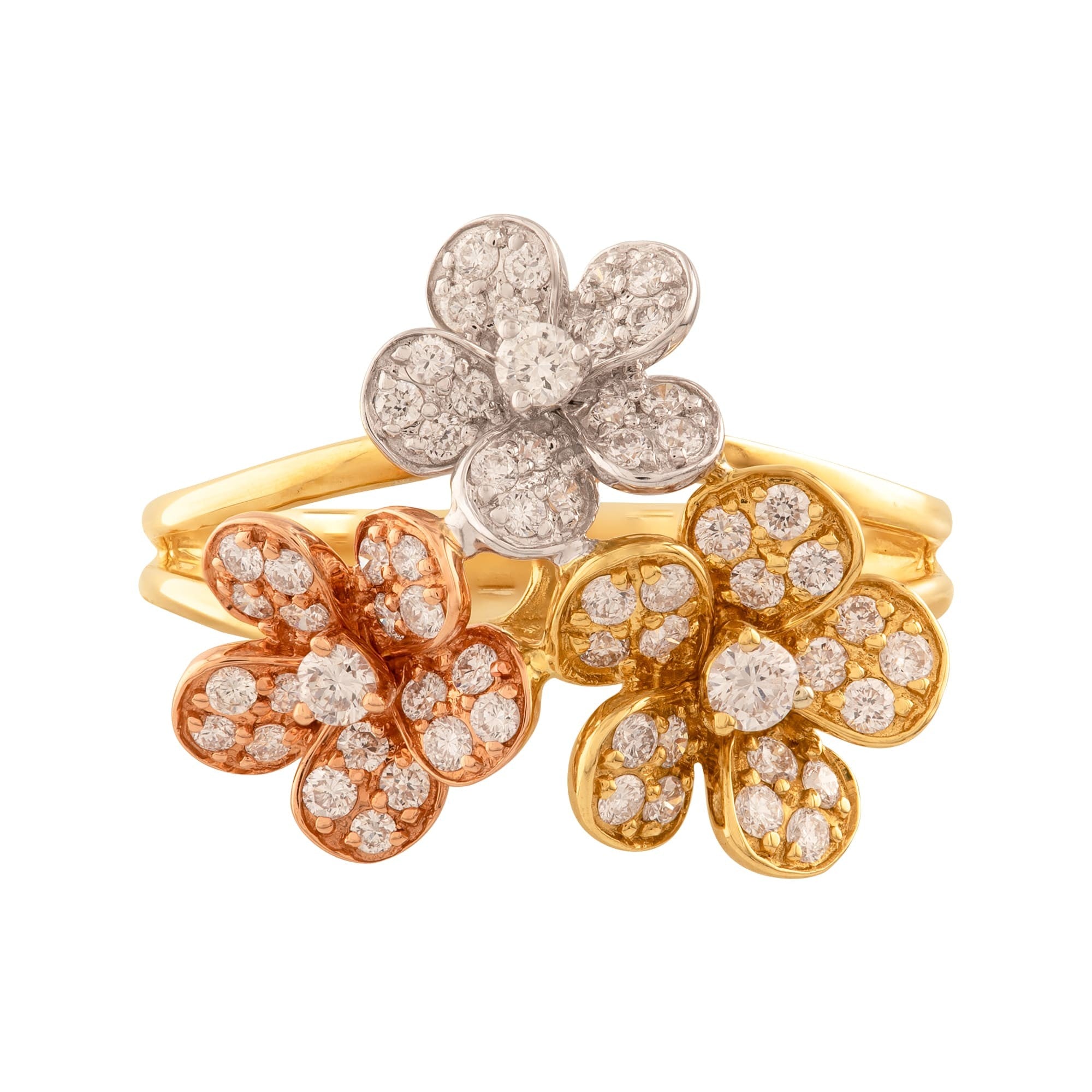ANILLO FLORES CON DIAMANTES