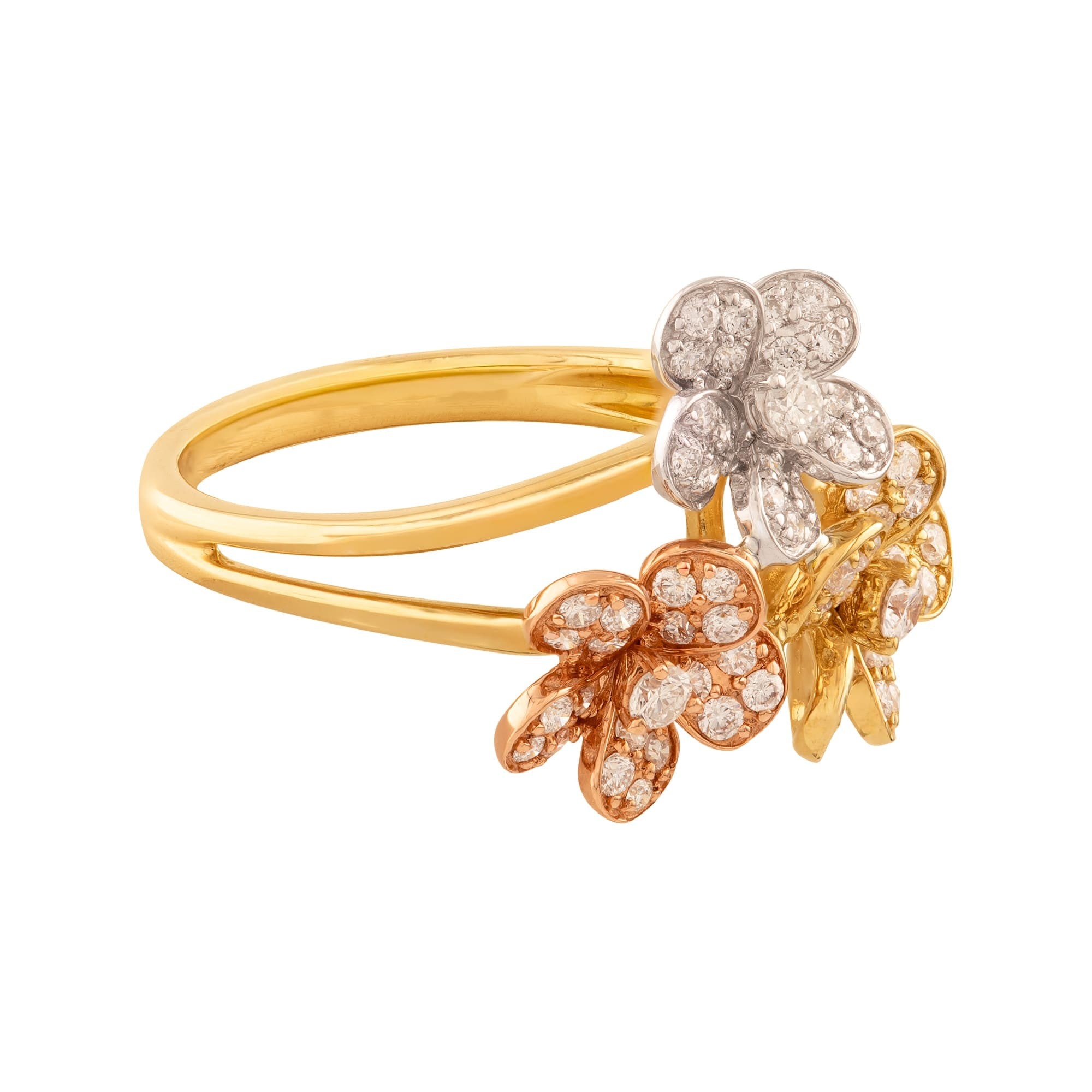 ANILLO FLORES CON DIAMANTES