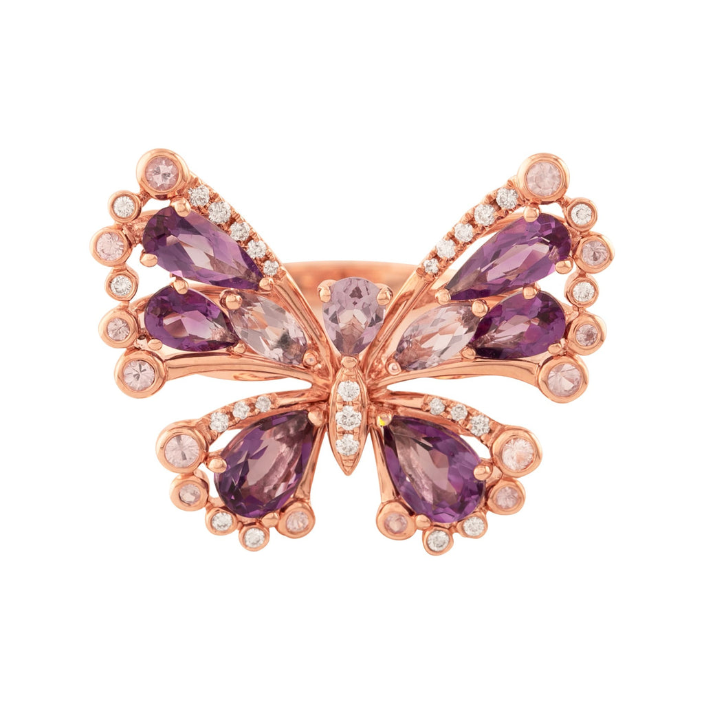 ANILLO MARIPOSA CON AMATISTAS