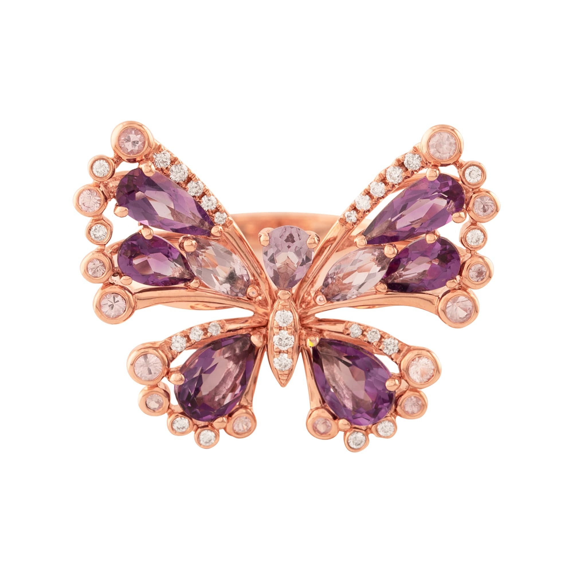 ANILLO MARIPOSA CON AMATISTAS