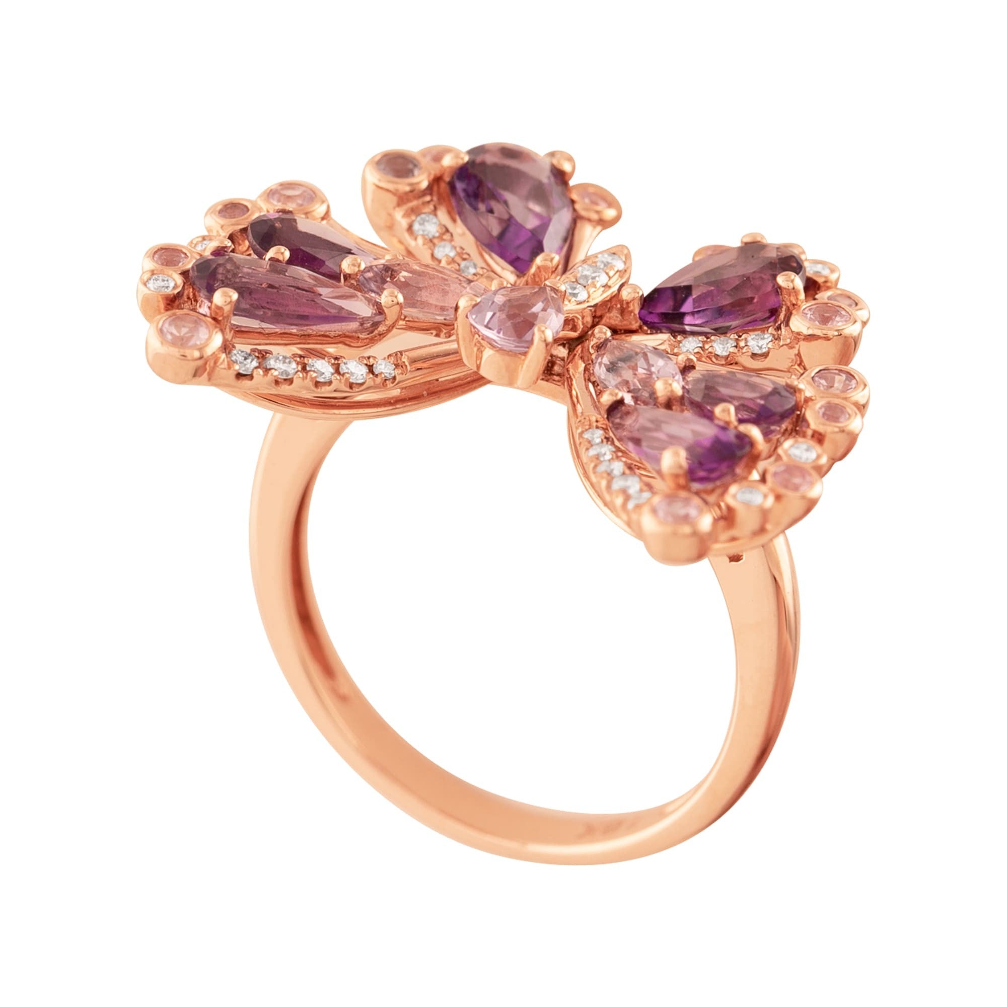 ANILLO MARIPOSA CON AMATISTAS